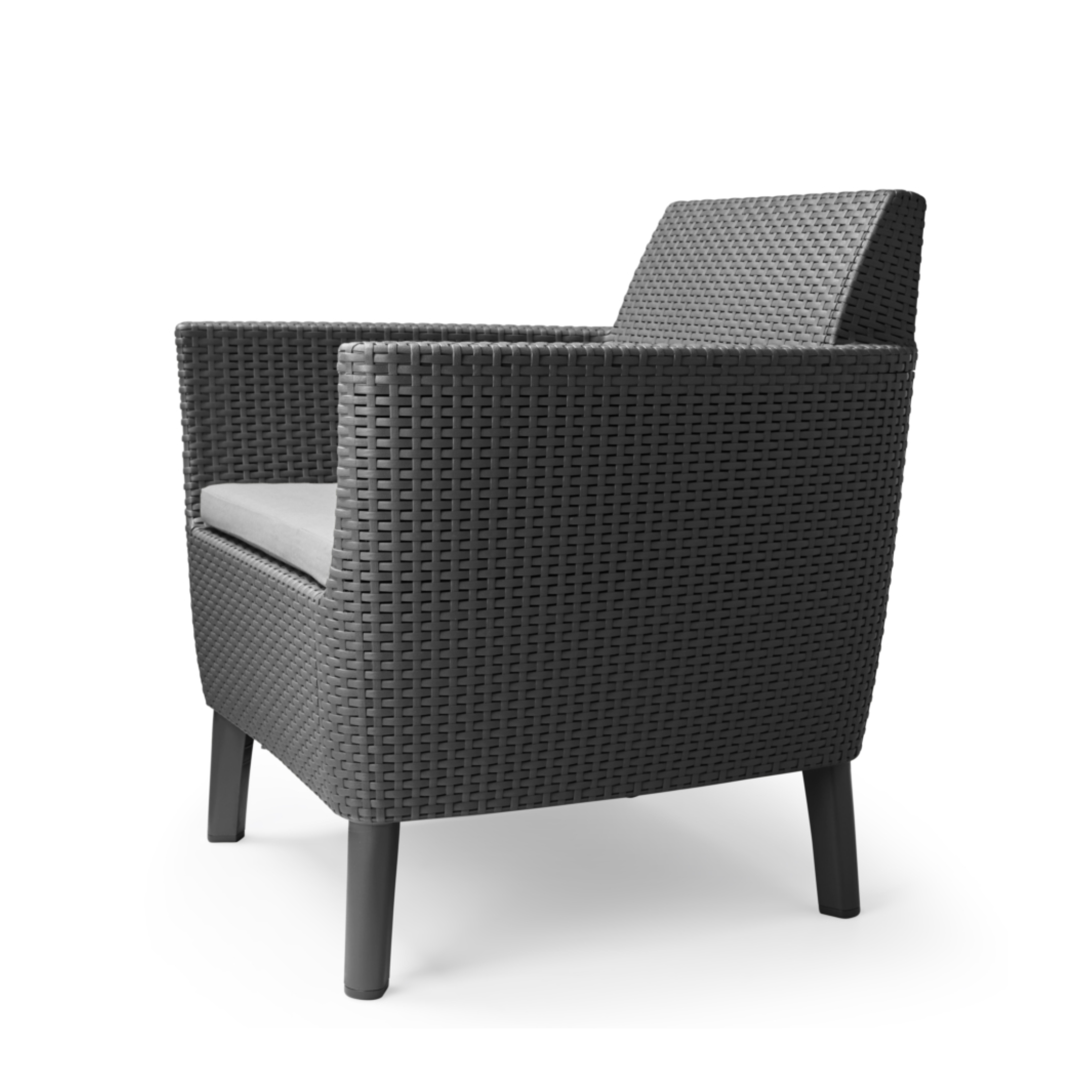 Salottino in resina da esterno "Salemo Balcony" 2 poltrone + tavolino contenitore