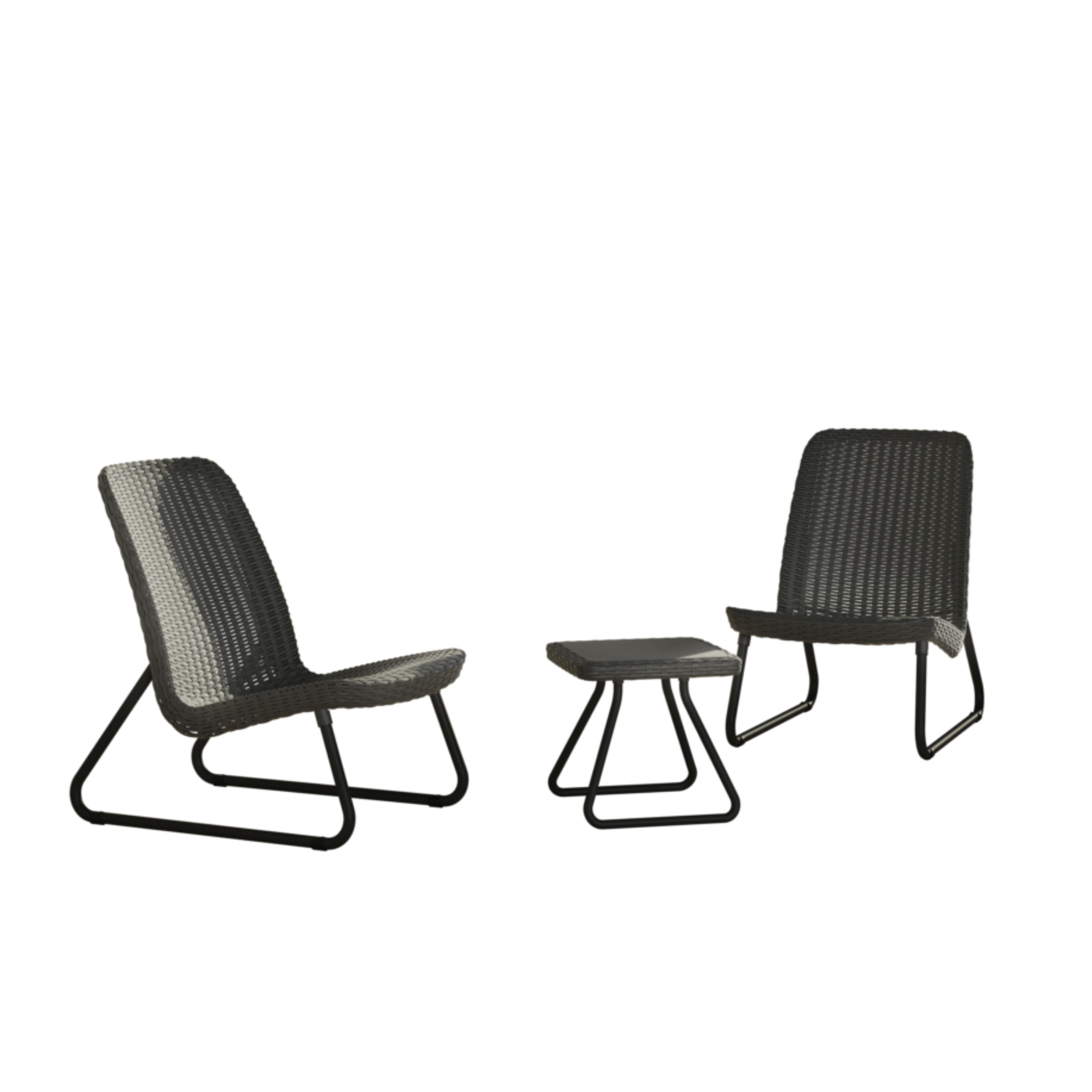 Set da esterno in resina "Rio Balcony" 2 poltrone + 1 tavolo moderno