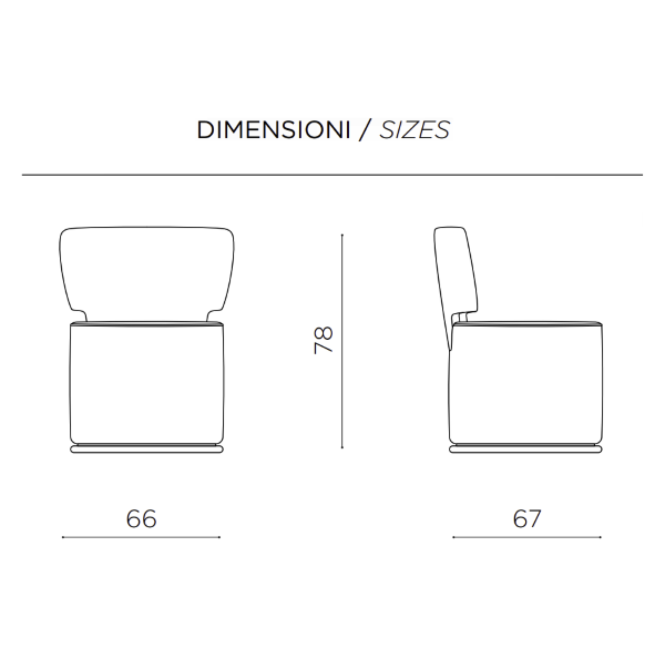 Poltrona moderna "Melva" elegante in tessuto cm 66x67 78h