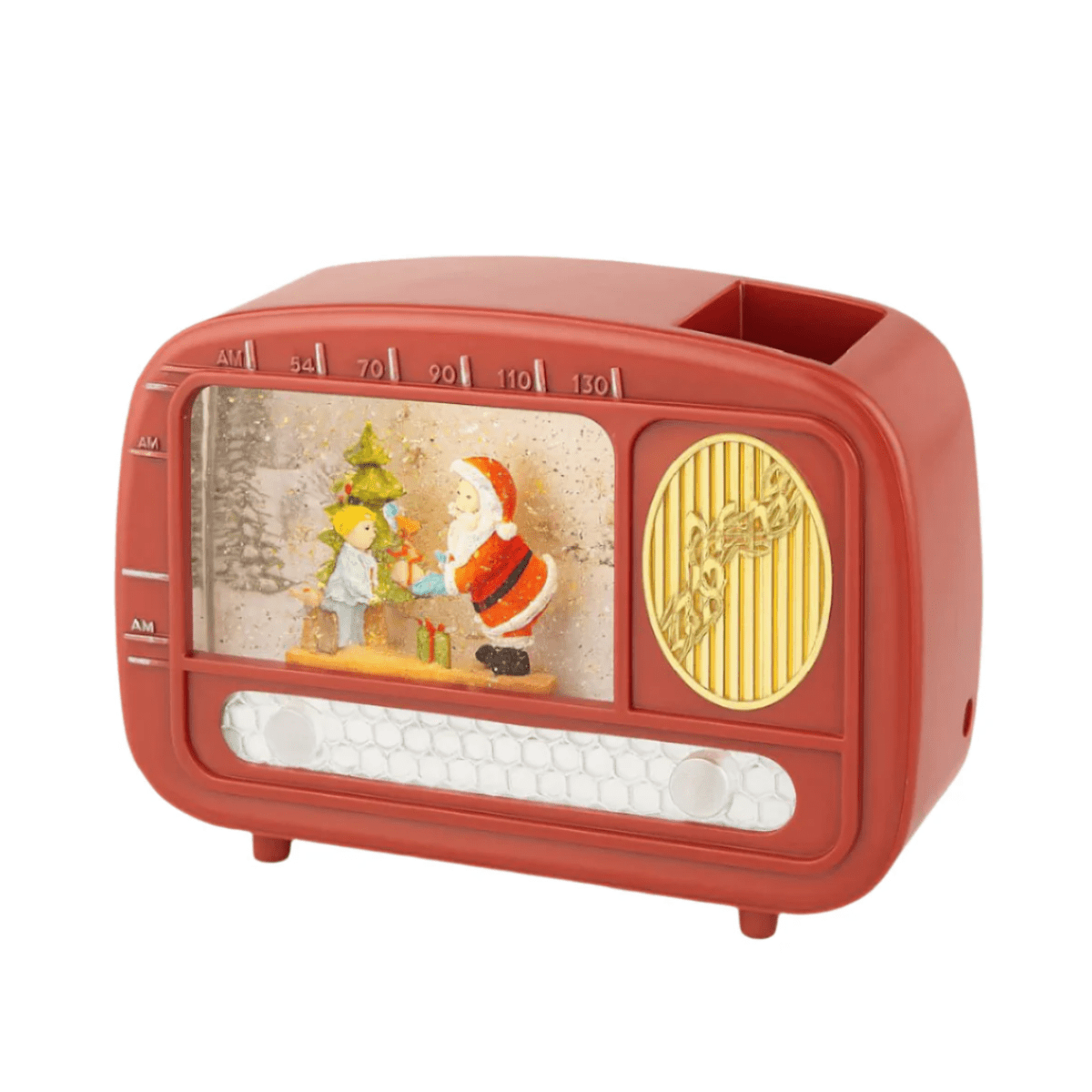 Radio natalizia con acqua compresi led luminosi Babbo Natale cm 22x6,3 15,5h - MondoViro