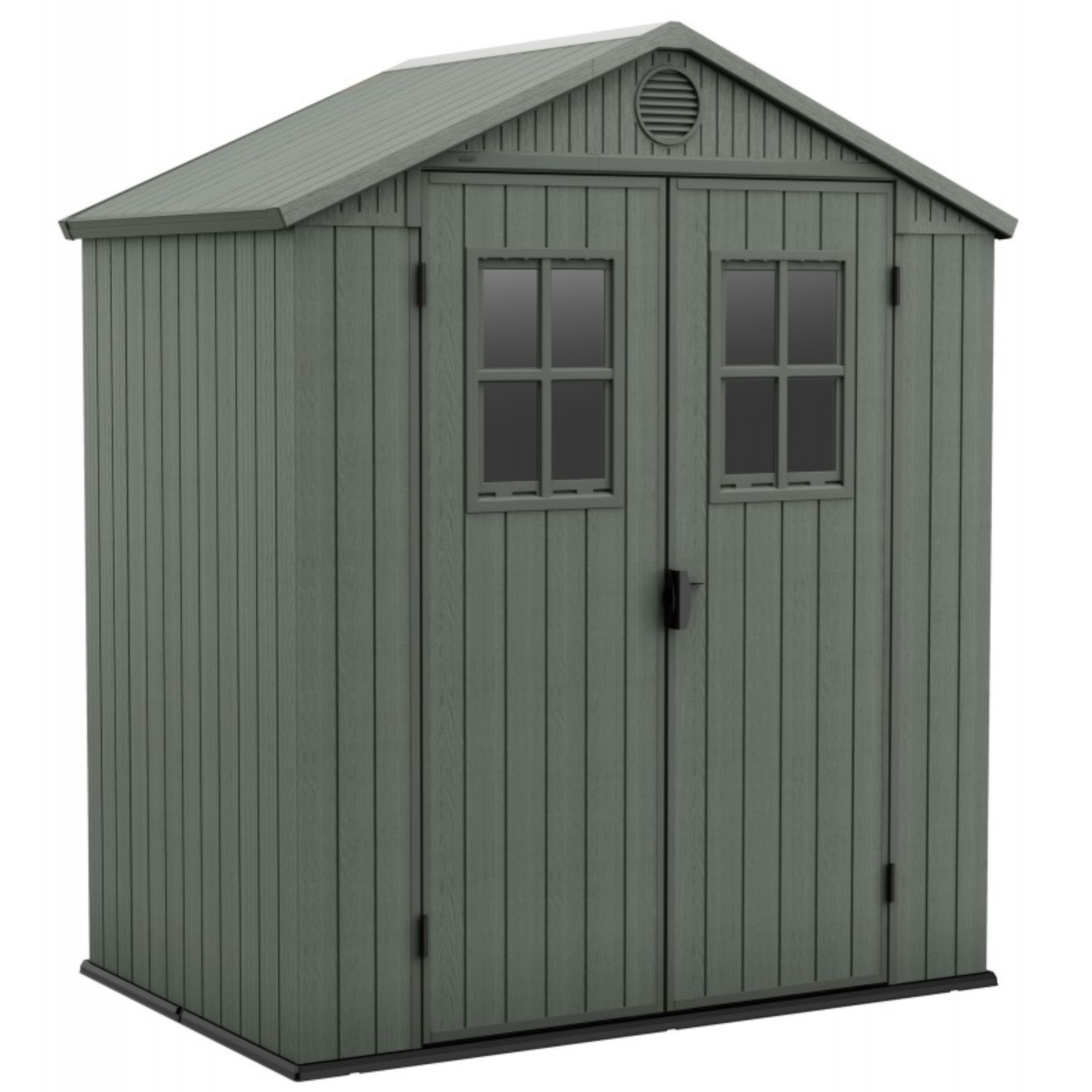 Casetta in resina da giardino "Oasis" effetto legno con 2 finestre