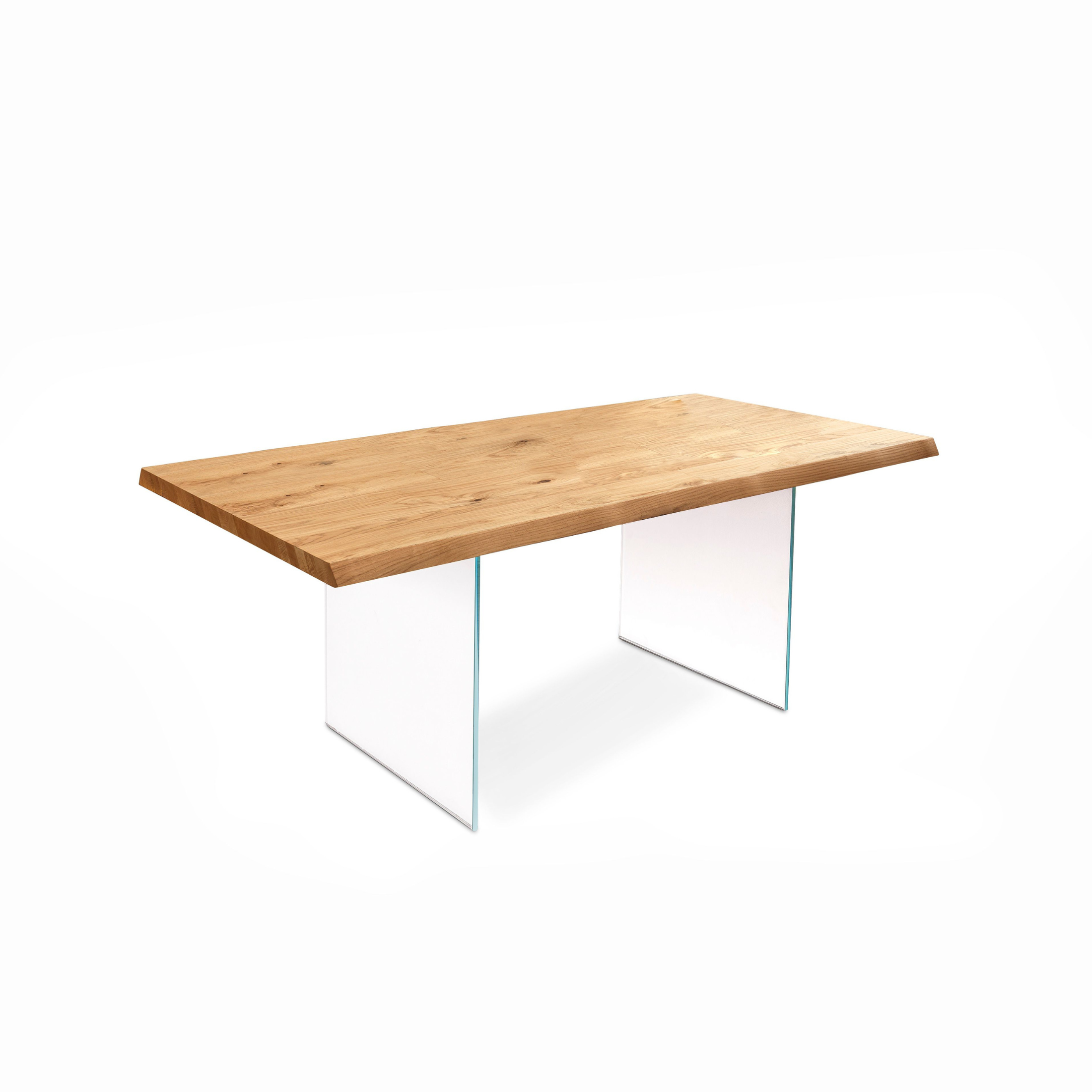 Tavolo allungabile "Fabien" in legno gambe in vetro temperato cm 160/240x90 76h