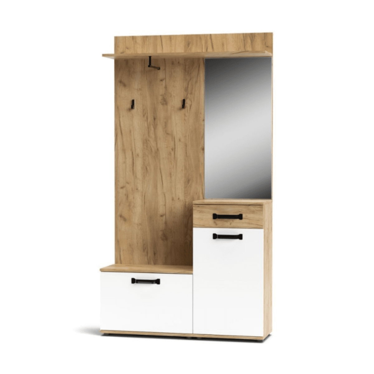 Set di mobili da soggiorno "Quadro" in legno rovere e bianco moderno - MondoViro