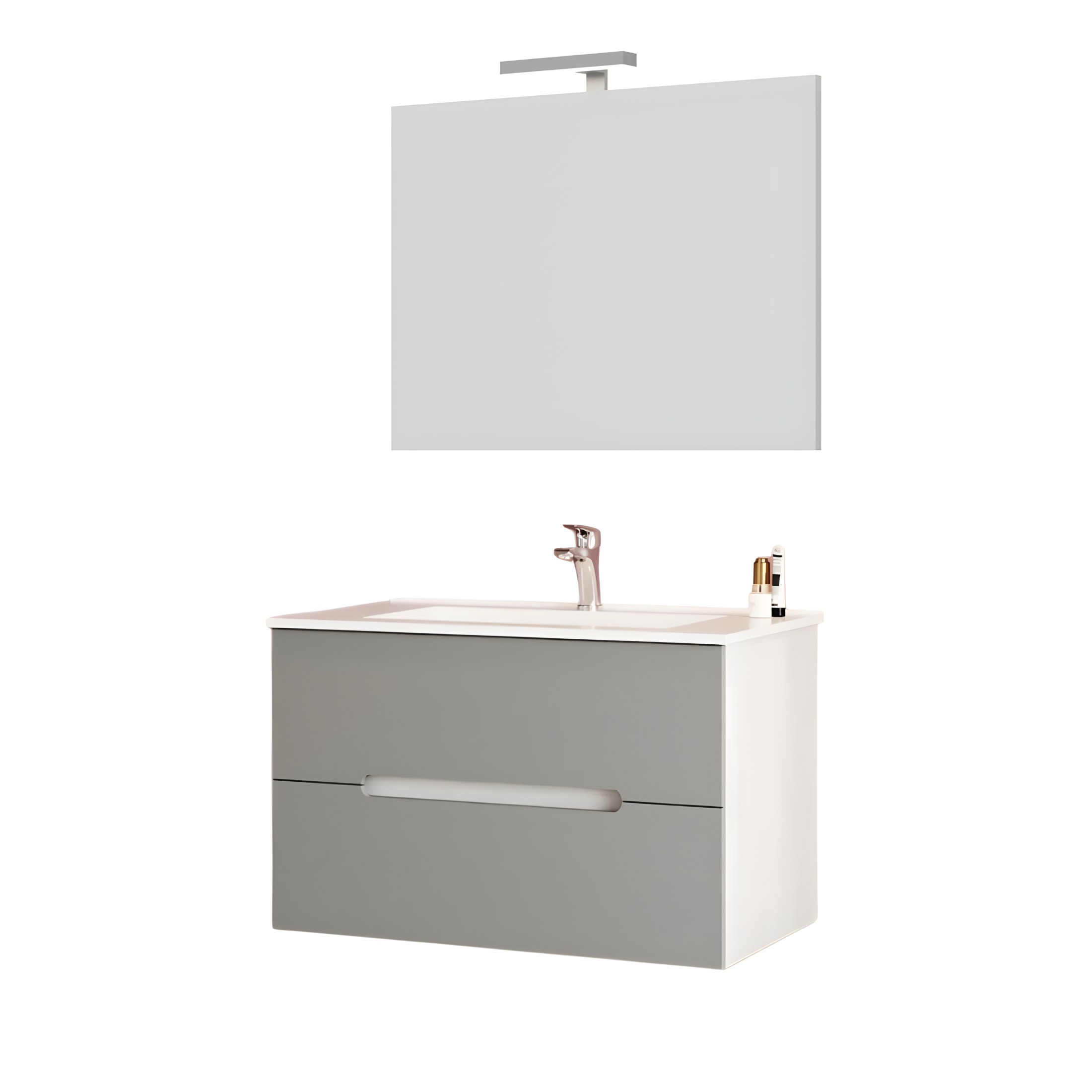 Mobile da bagno "Rhovan" con base, lavabo e specchio LED