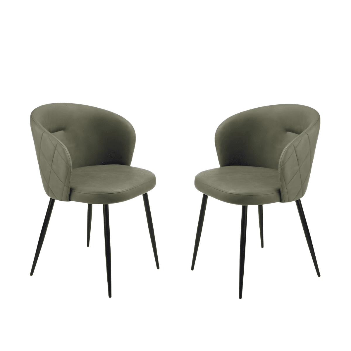 Set sedie da pranzo "Boston" in ecopelle cm 56x55 78h - MondoViro