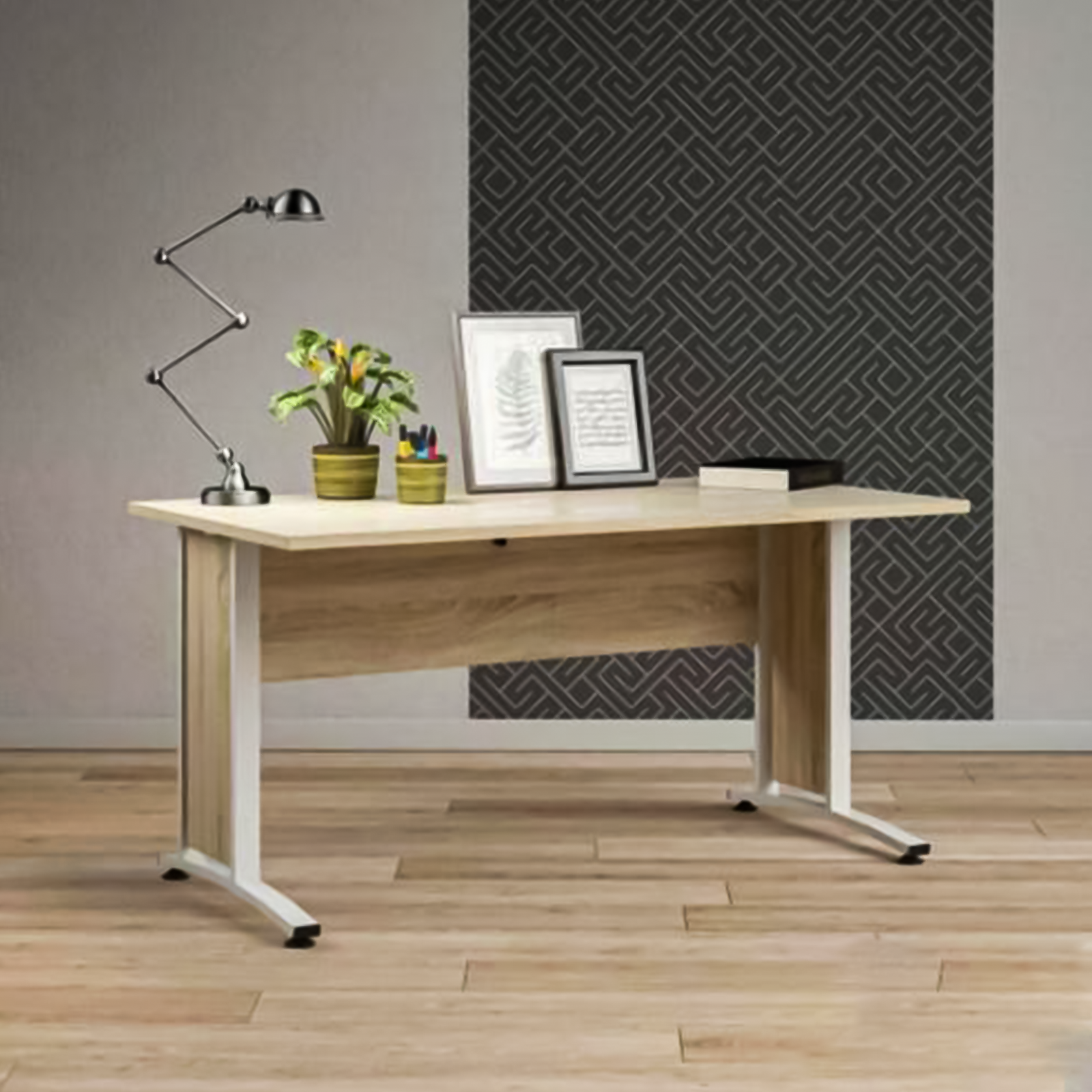 Scrivania quercia in legno Prima grande per ufficio o cameretta cm 150x80 74h