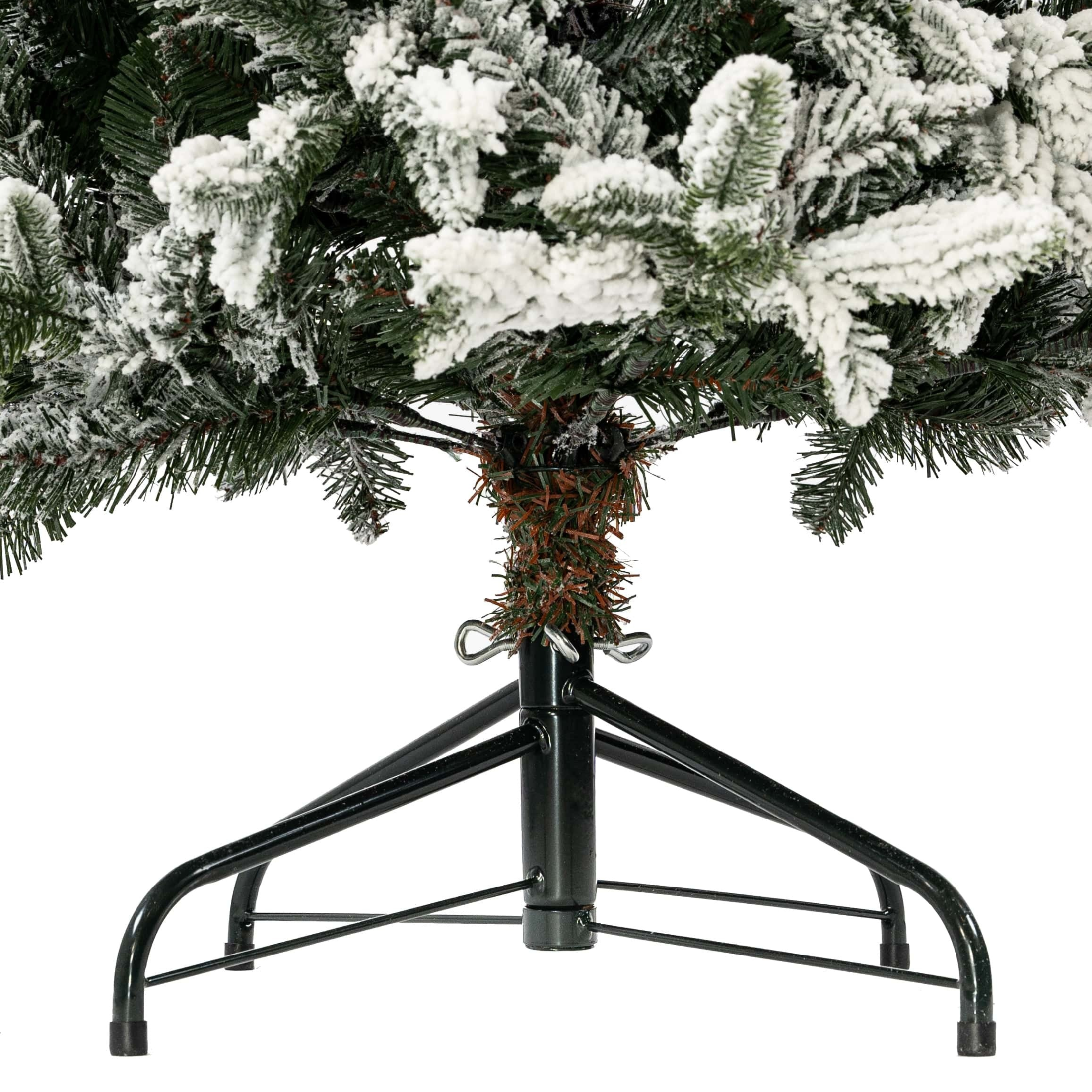 Albero di Natale Slim innevato "Snowflake" in PE effetto real touch + PVC + flock