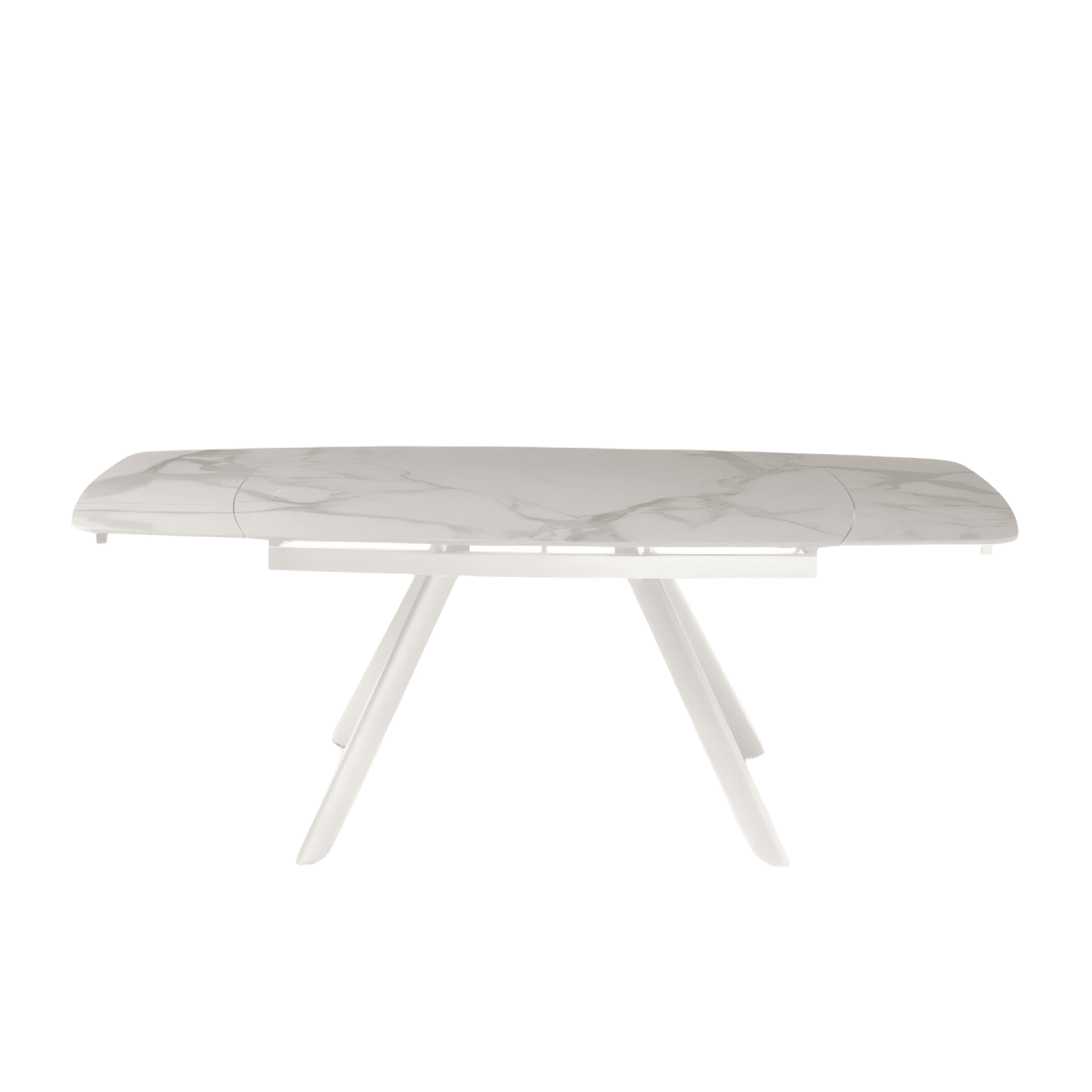 Tavolo allungabile "Igor" con piano in pietra effetto marmo cm 140x90 76h - MondoViro