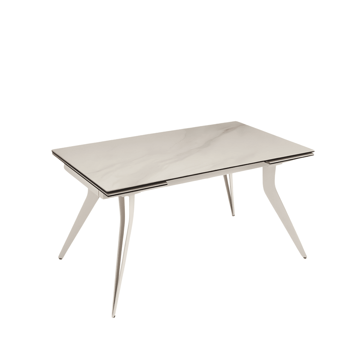 Tavolo allungabile "Artico" con piano in pietra effetto marmo cm 160x90 75h - MondoViro