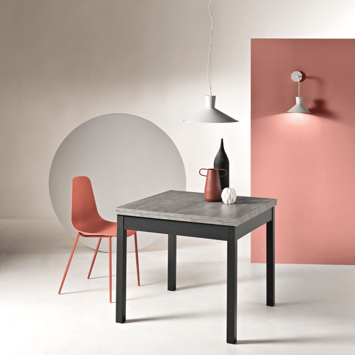 Tavolo allungabile moderno "Torian" con meccanismo di apertura a libro cm 90/180x90 78h - MondoViro