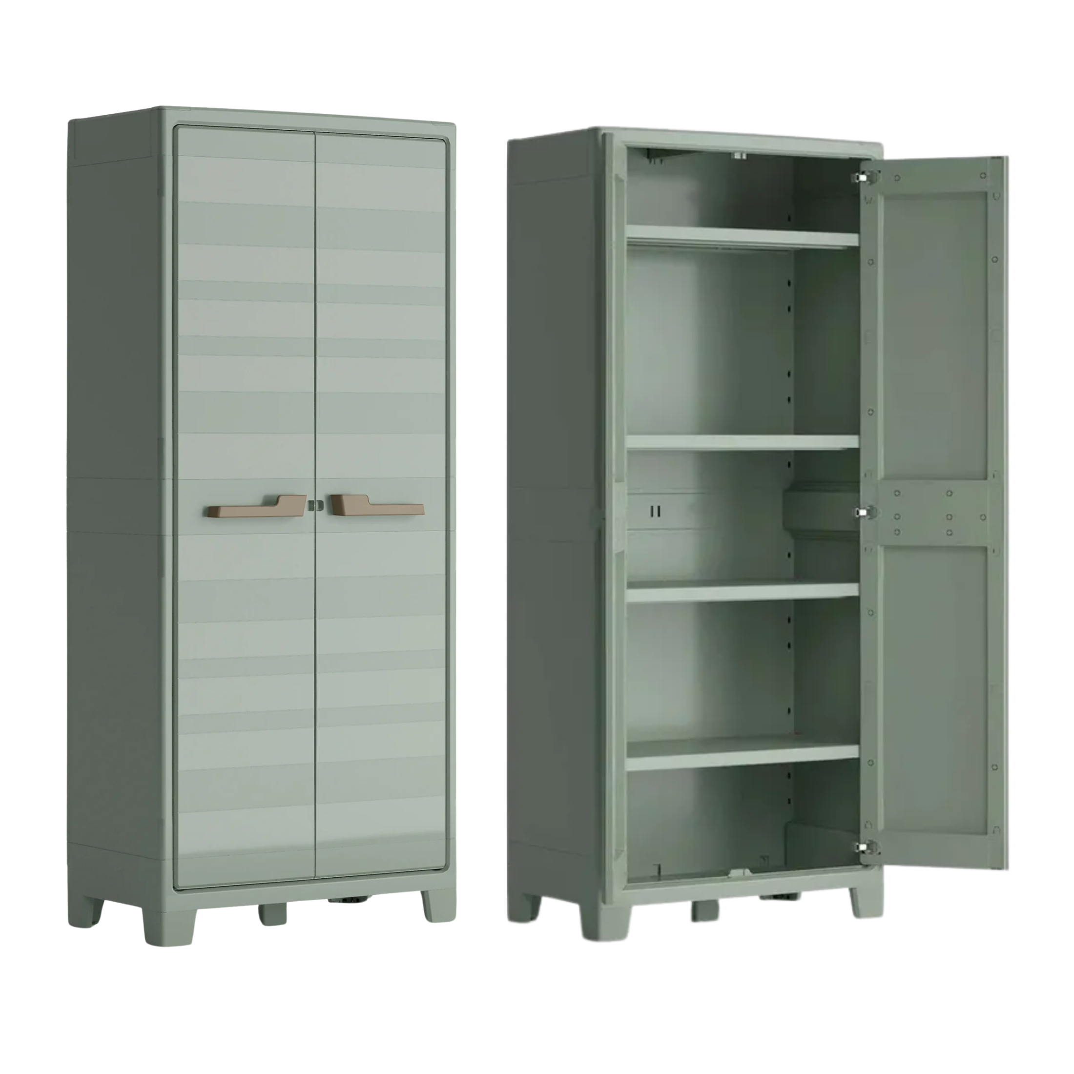 Armadio in resina da giardino "Garden 2.0" con piedini rialzati e ripiani interni