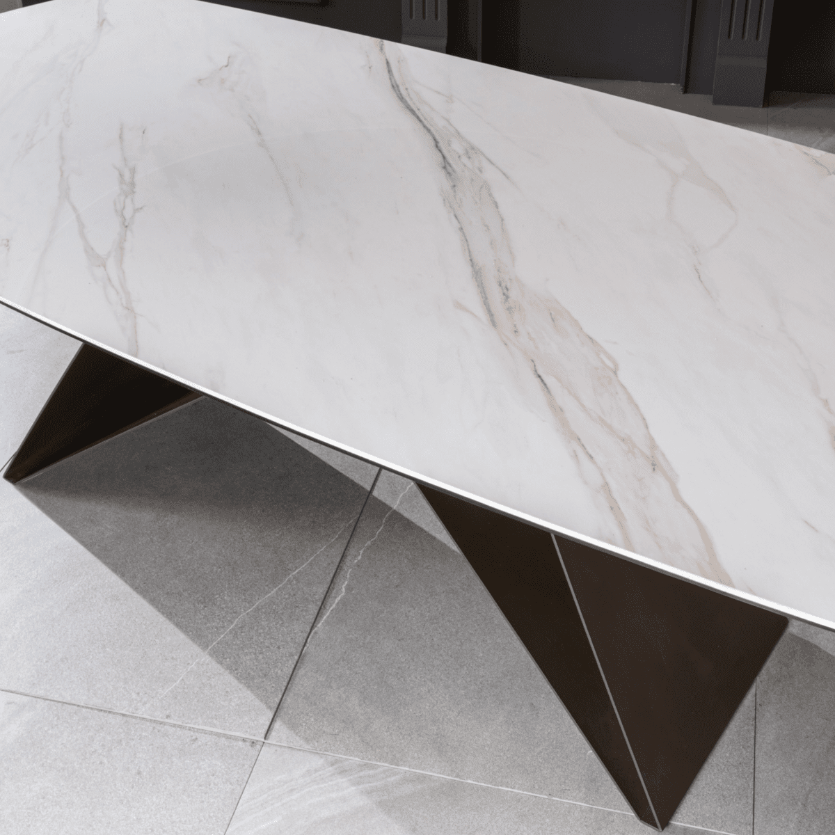 Tavolo allungabile moderno "Loyra" in ceramica su vetro temperato cm 200/280x100 76h - MondoViro