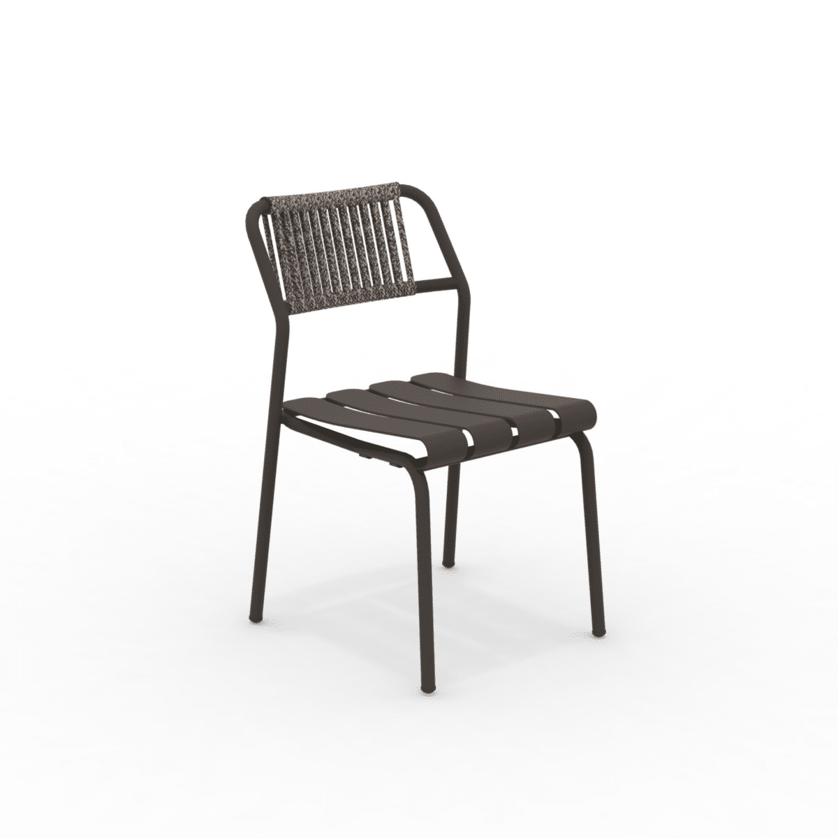 Set di sedie con schienale in corda "Verdea Rope" da giardino impilabili cm 50x60 81h - MondoViro