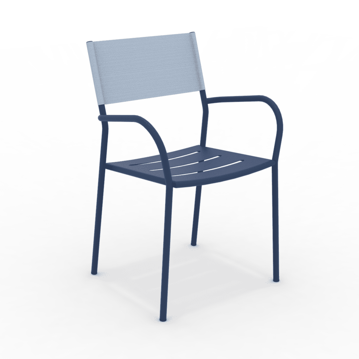 Set di sedie in metallo e schienale in telo "Vera" da giardino impilabili cm 56x50 86h - MondoViro