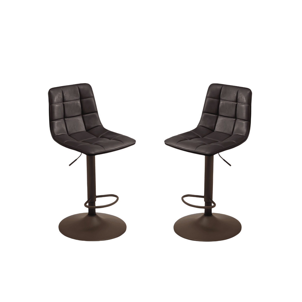 Set di sgabelli "Siviglia" in metallo verniciato e seduta in ecopelle effetto soft touch cm 45x45 91h - MondoViro