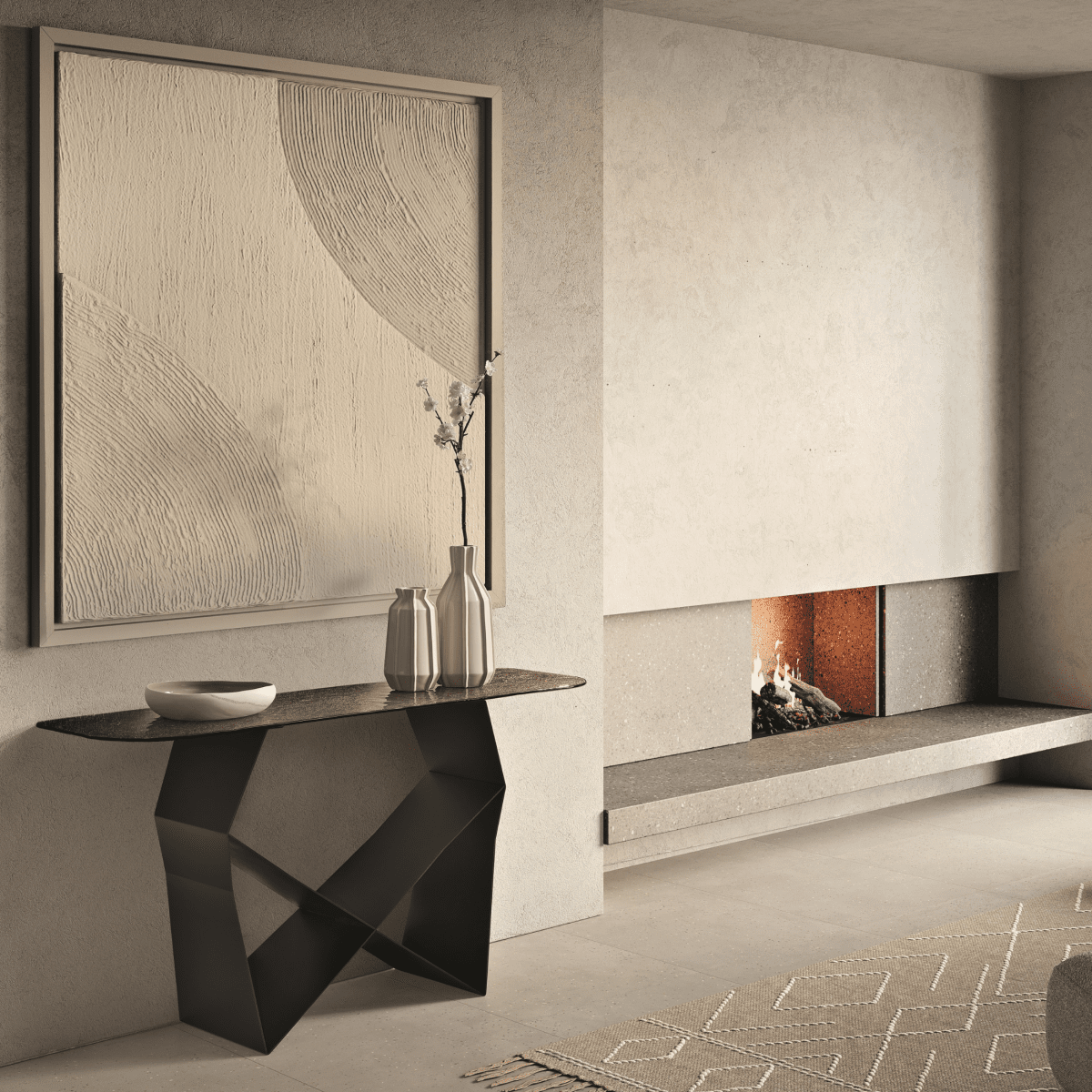 Consolle "Forma" con base in metallo verniciato cm 140x40 76h - MondoViro