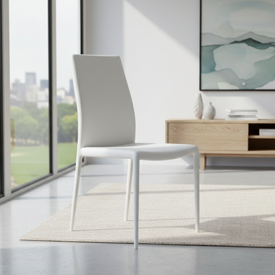 Set di sedie in similpelle "Impero" con struttura rivestita coordinata cm 53x43 90h