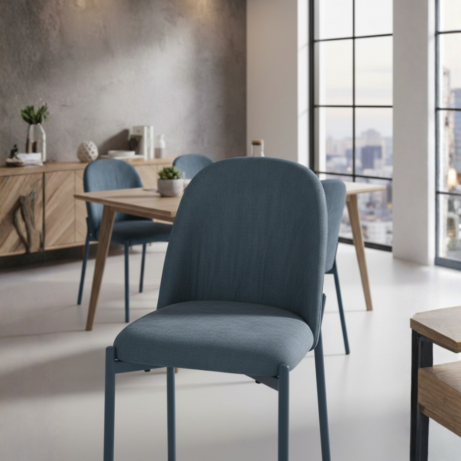 Set di sedie "Nova" imbottite in tessuto con struttura in metallo cm 47x56 86h