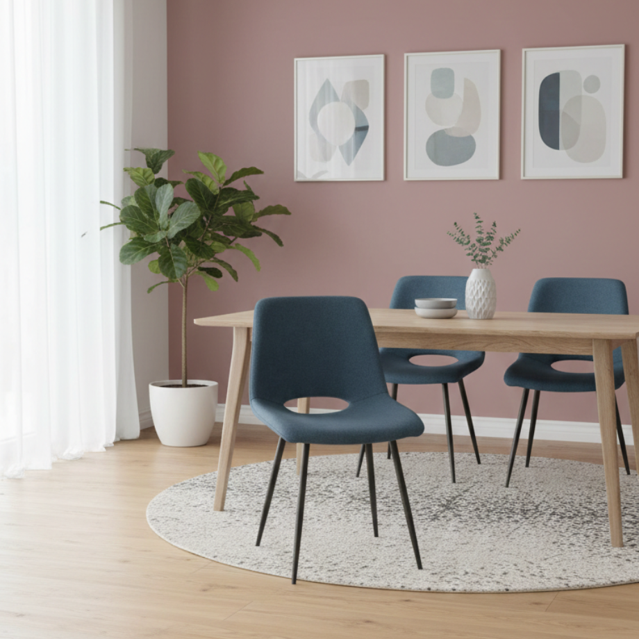 Set di sedie in tessuto "Echo" con struttura in metallo cm 48x53 86h