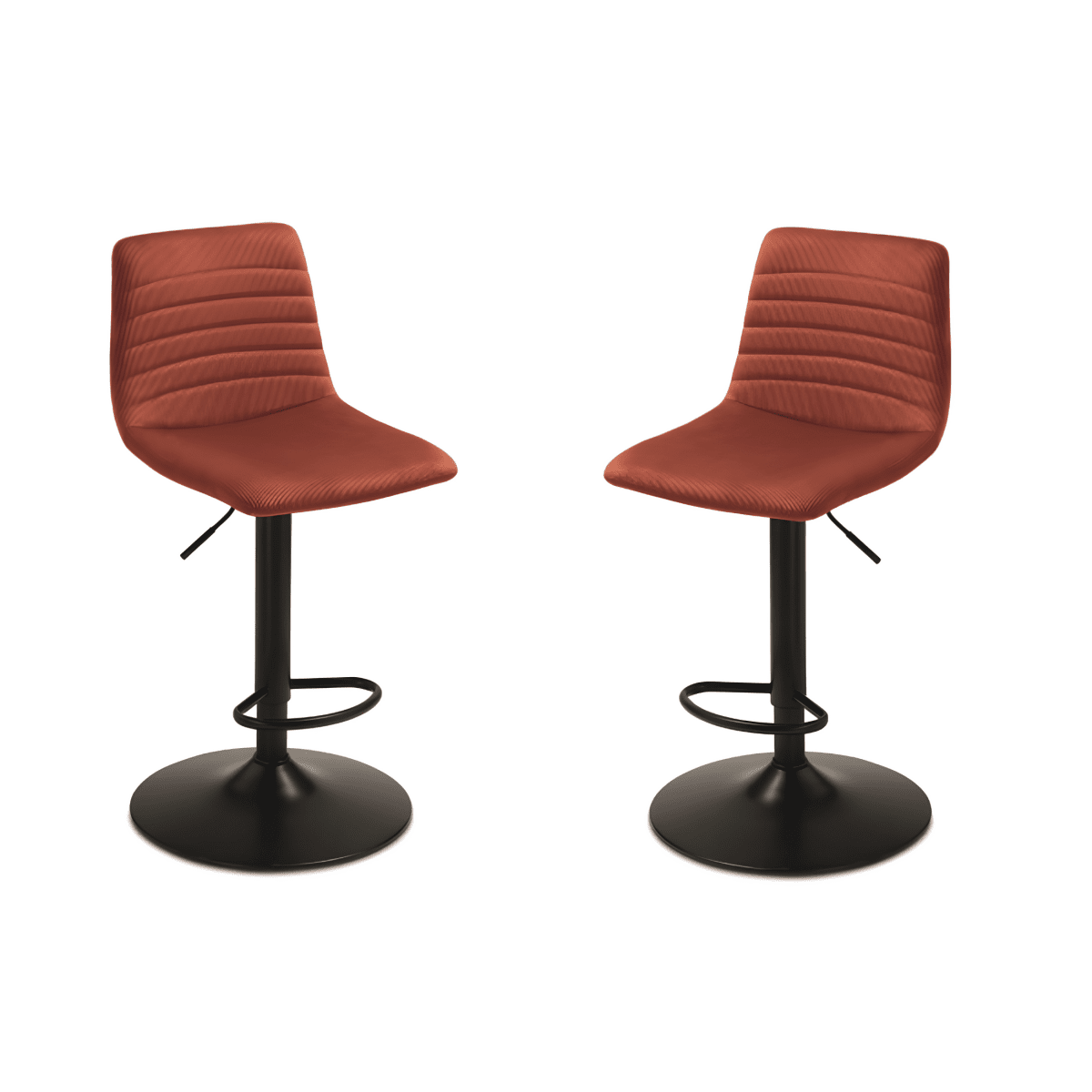 Set di sgabelli in tessuto cannettato "Leo" da soggiorno cm 45x45 90h - MondoViro