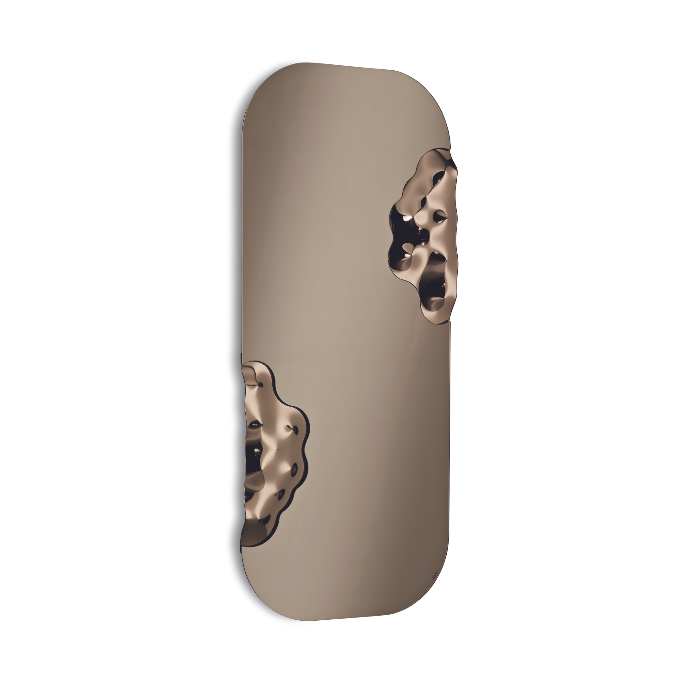 Specchio moderno "Imperia" sagomato moderno con inserto in vetro cm 80x175 h