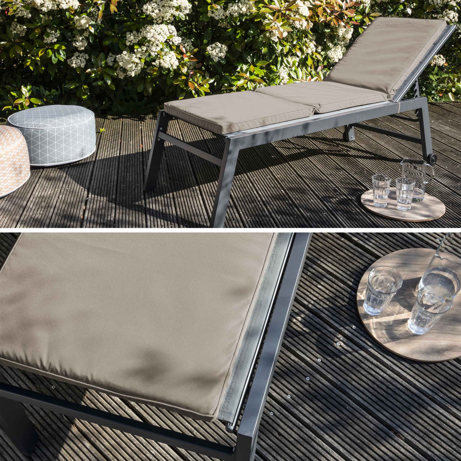 Cuscino per lettino sfoderabile e idrorepellente con volant zip e stringhe