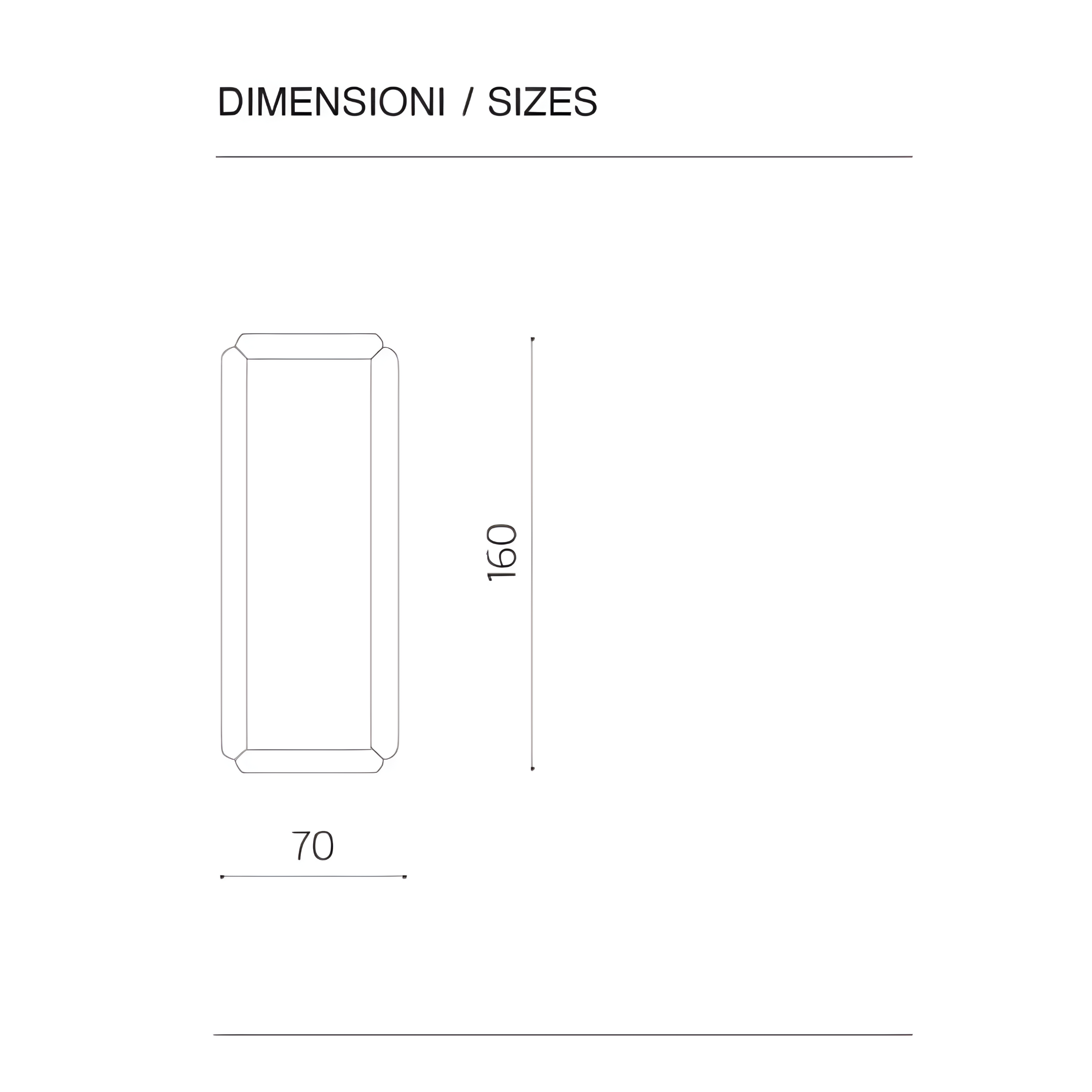 Specchio da parete moderno "Odissea" con cornice elegante in cristallo fuso cm 70x160h