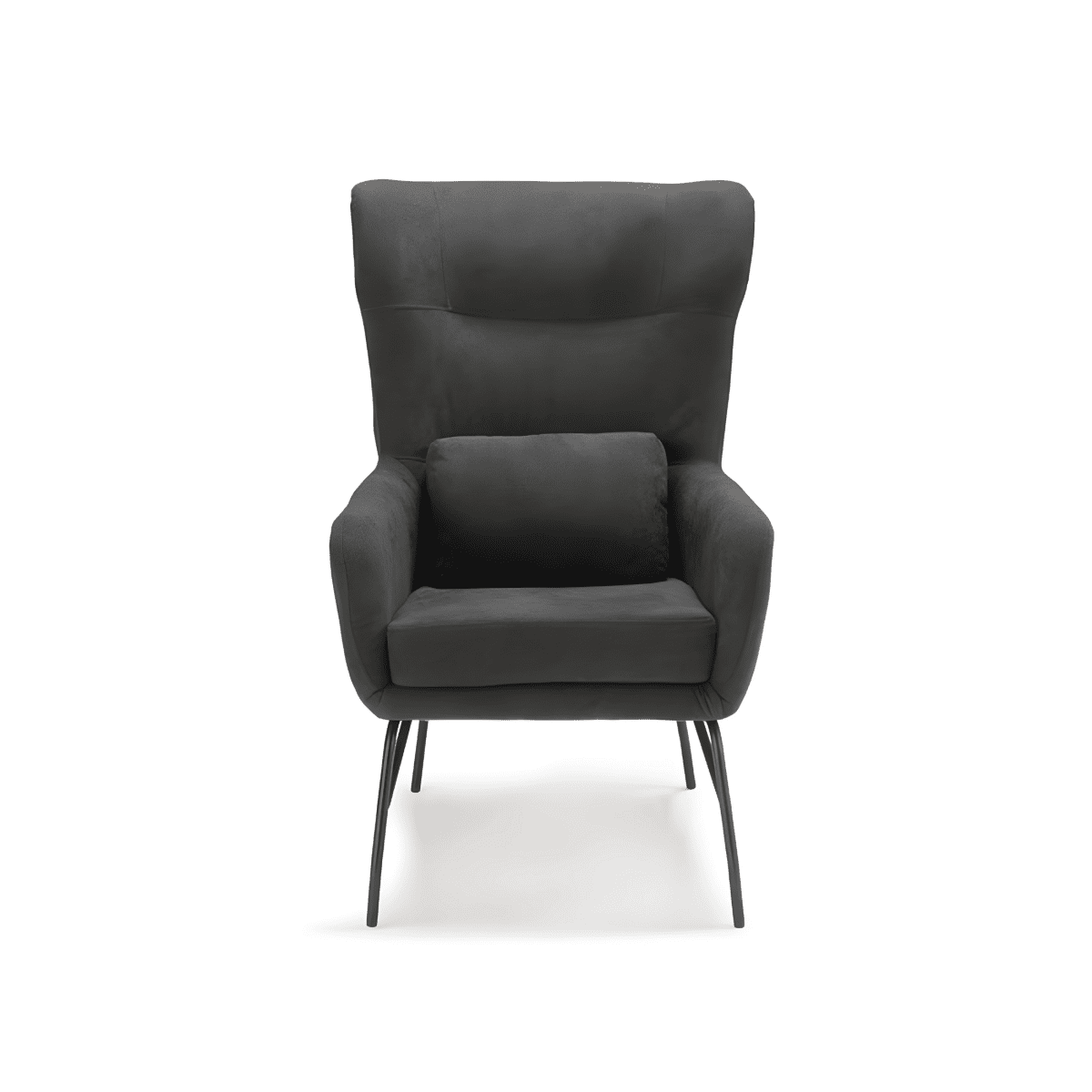 Poltrona in tessuto "Artemide" con gambe in metallo verniciato cm 75x65 100h - MondoViro