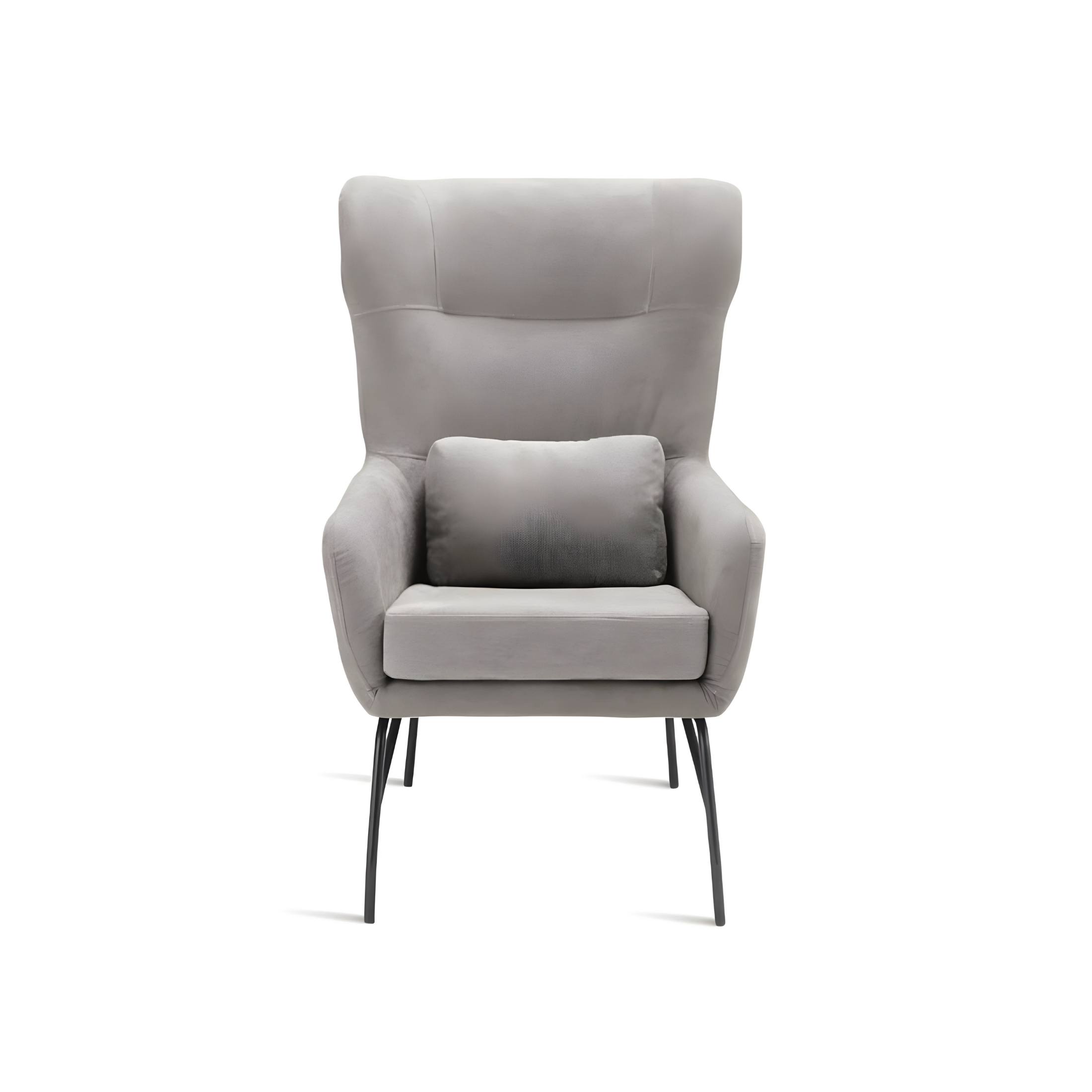 Poltrona in tessuto "Artemide" con gambe in metallo verniciato cm 75x65 100h