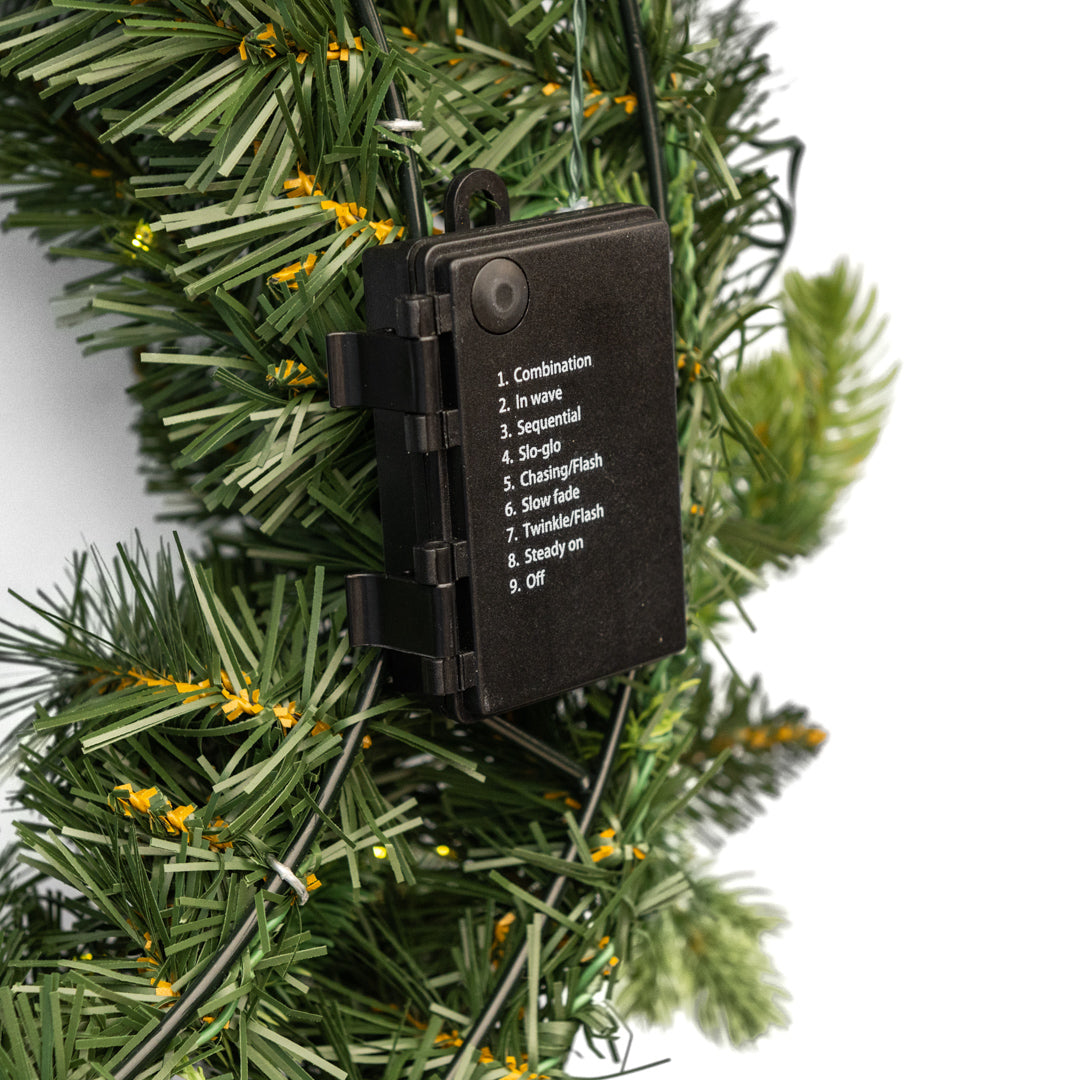 Corona ghirlanda "Madame" con microled retro porta natalizio in PE effetto real touch