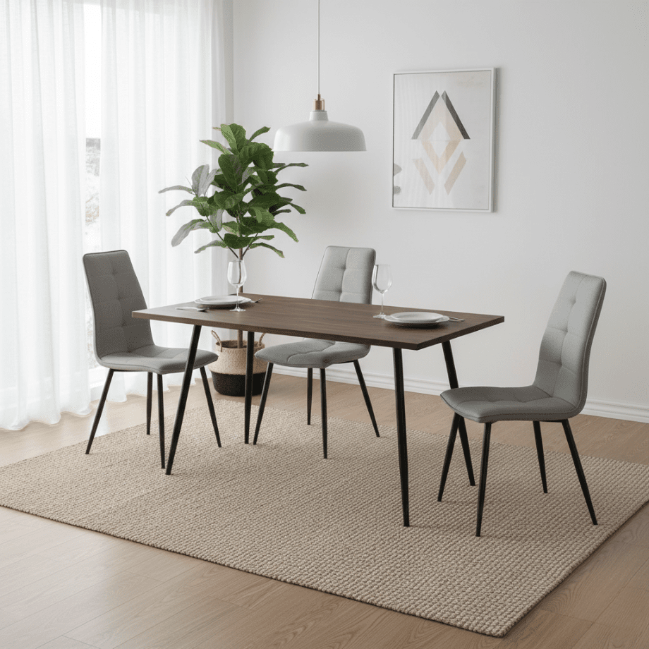 Set di sedie da pranzo "Arper" in tessuto con base in metallo cm 43x58 96h - MondoViro