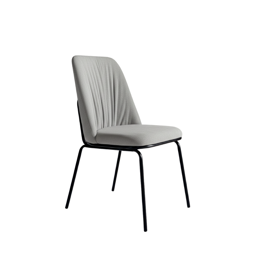 Set di sedie imbottite "Pixel" in tessuto e struttura in metallo cm 61x49 93h