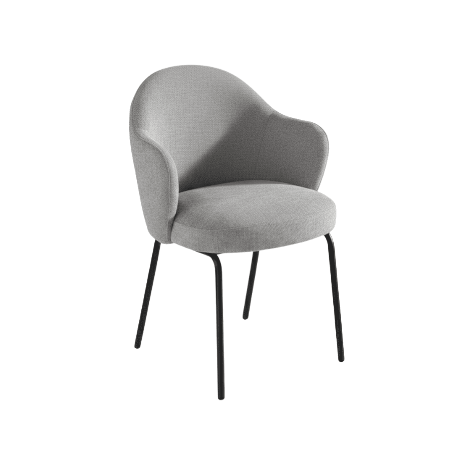 Set di sedie imbottite "Seta" con braccioli arrotondati cm 57x56 83h - MondoViro