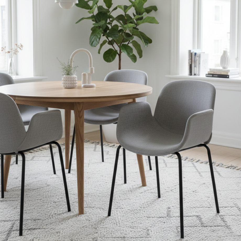 Set di sedie in tessuto imbottite "Verona" con braccioli cm 54x51 87h