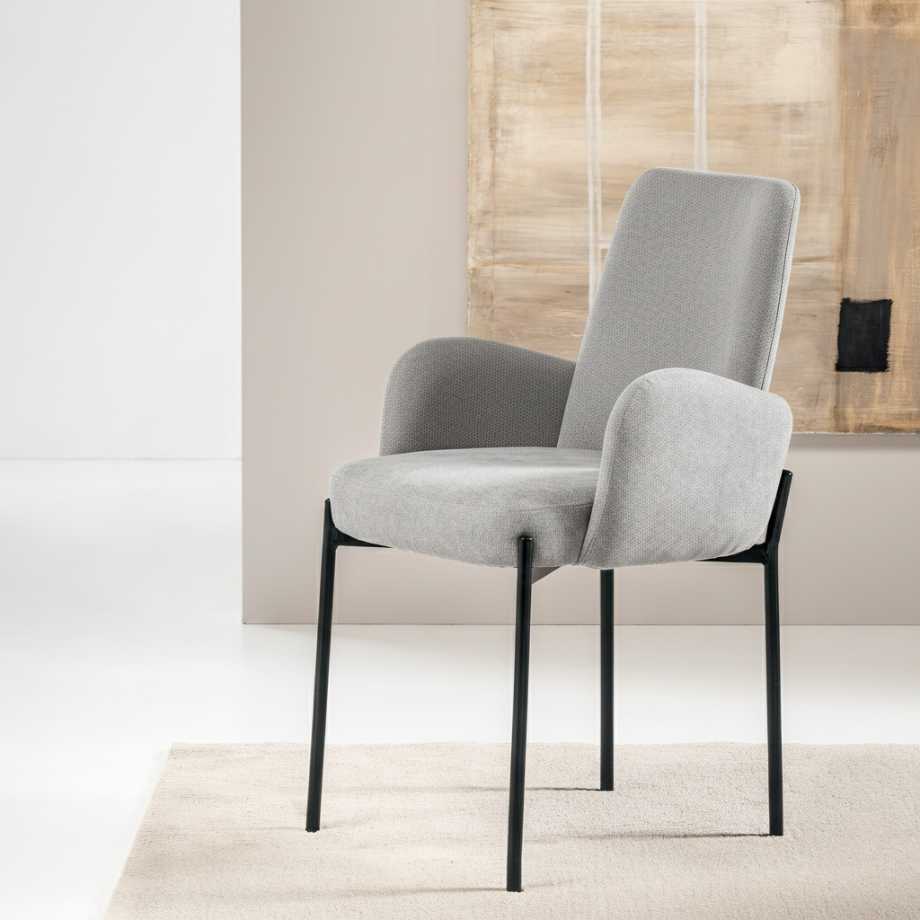 Set di sedie da pranzo "Eterna" in tessuto imbottite cm 55x53 91h