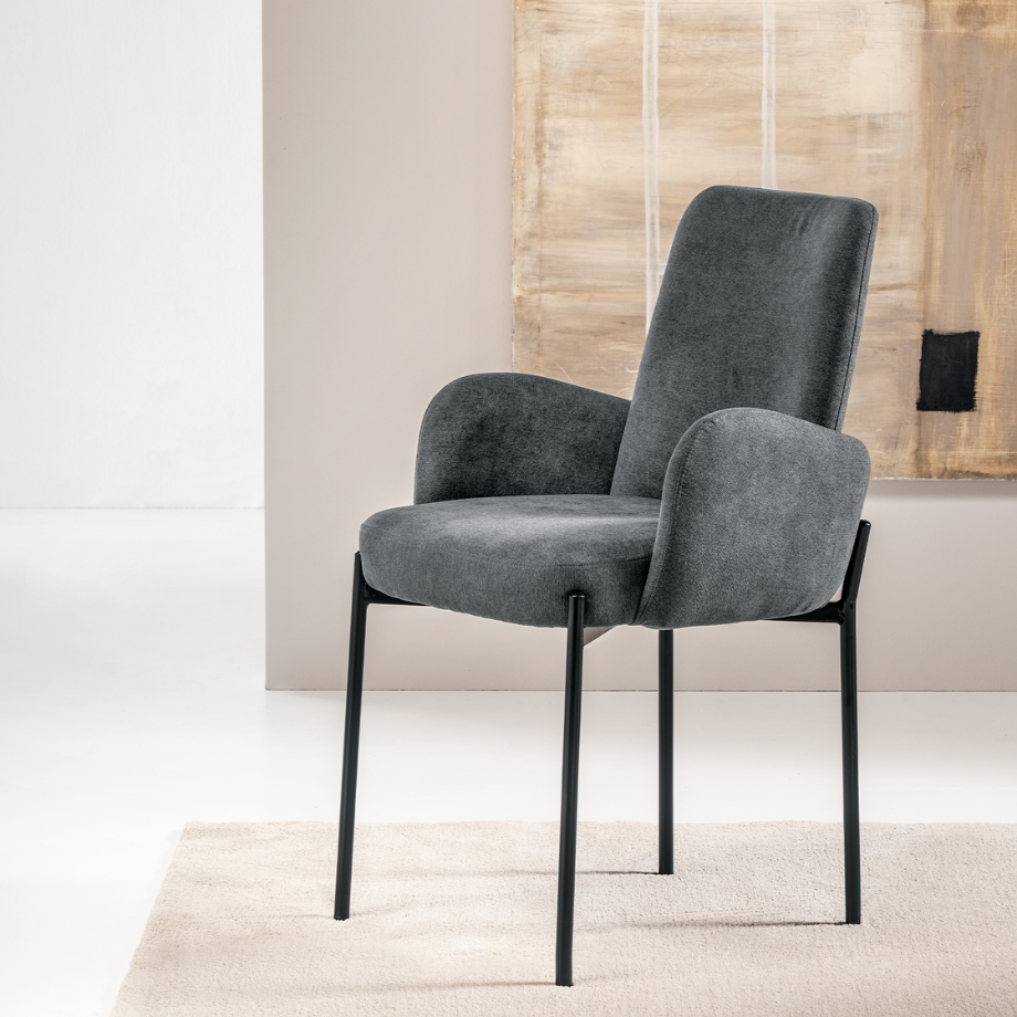 Set di sedie da pranzo "Eterna" in tessuto imbottite cm 55x53 91h