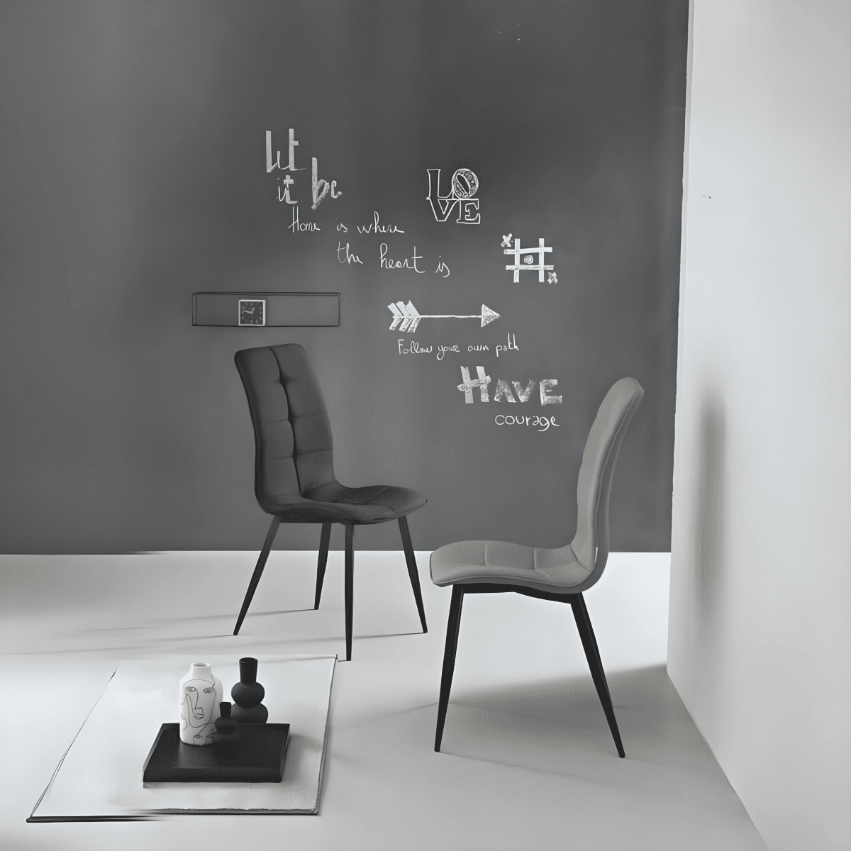 Set di sedie da pranzo "Arper" in tessuto con base in metallo cm 43x58 96h - MondoViro