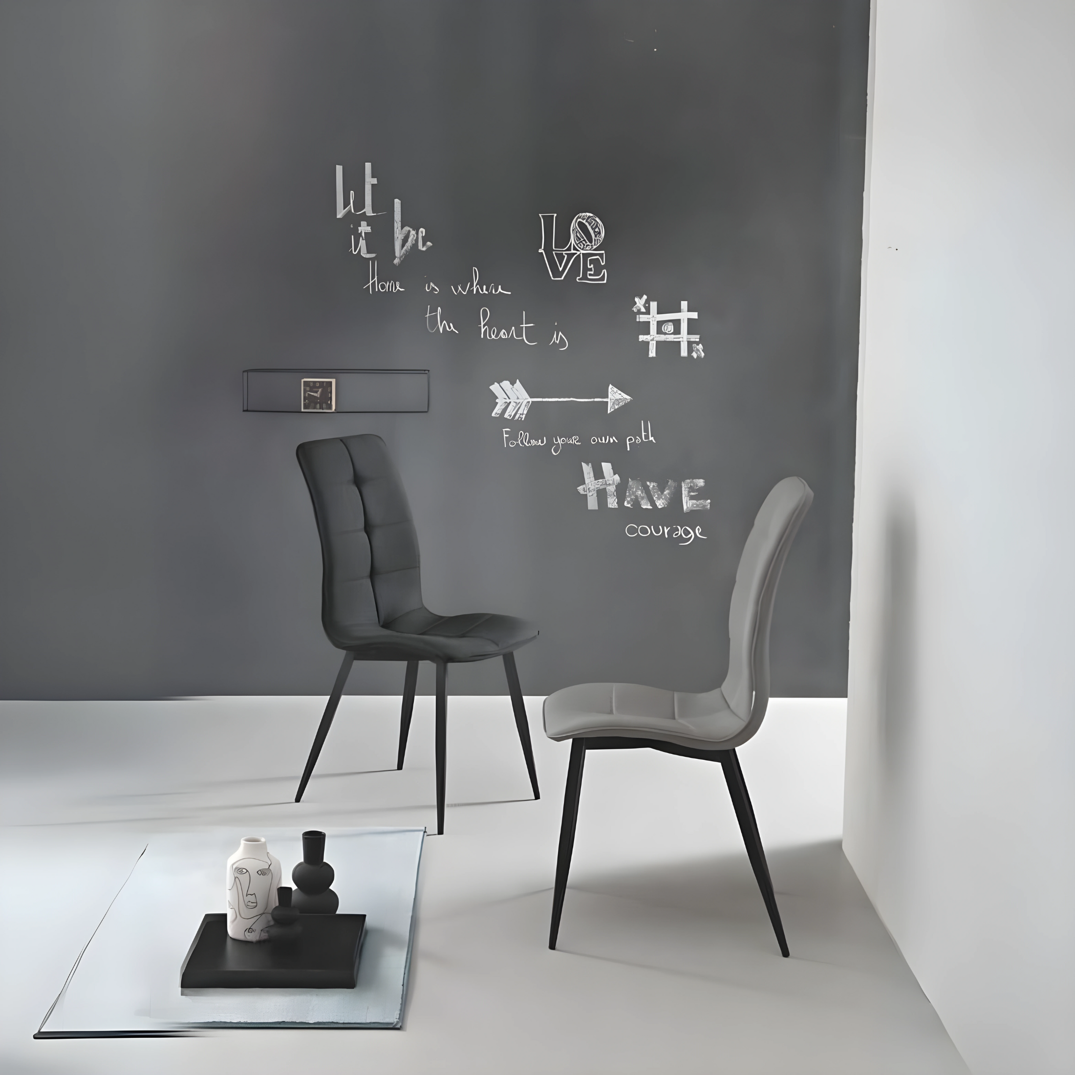 Set di sedie da pranzo "Arper" in tessuto con base in metallo cm 43x58 96h