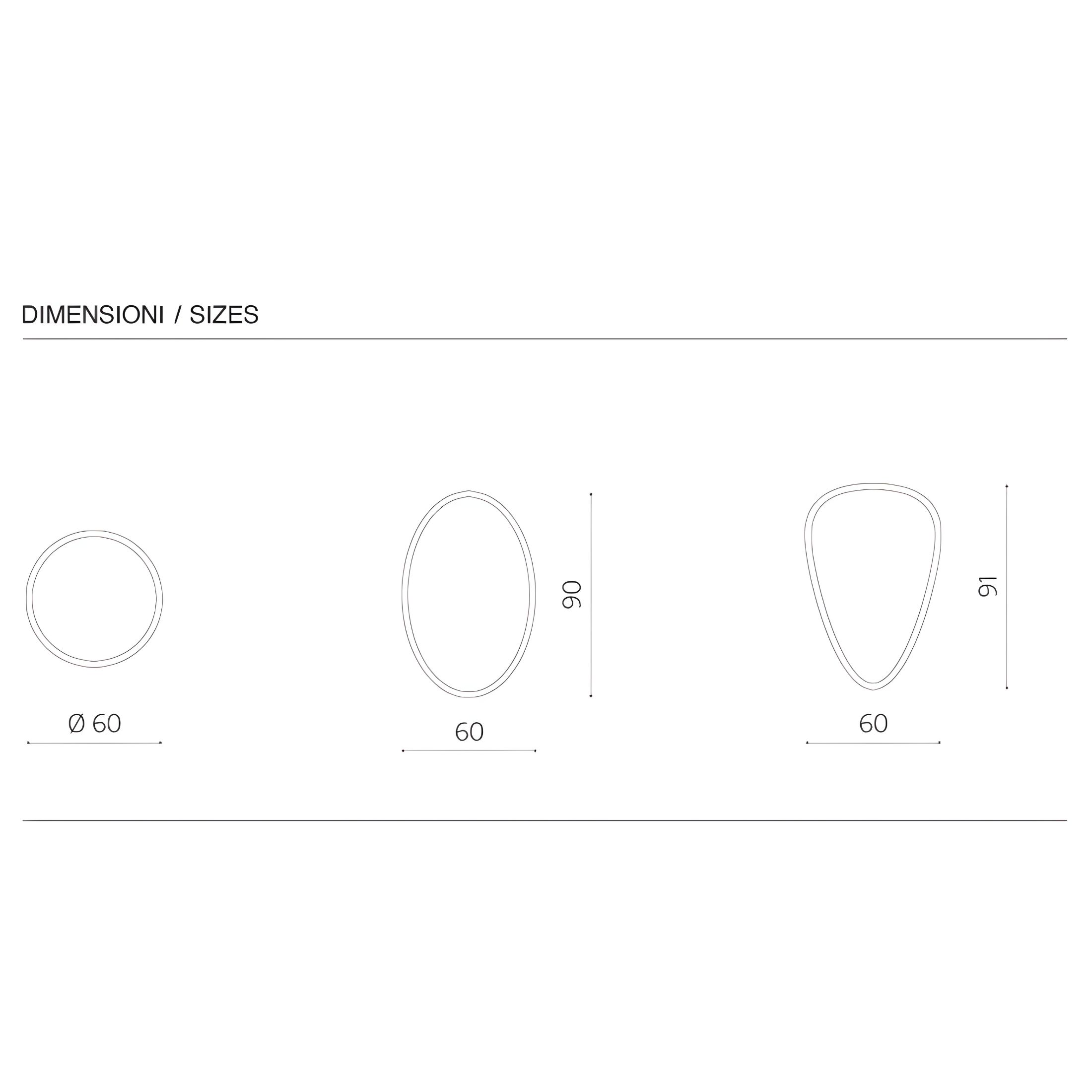 Specchio da parete moderno "Riccardo" moderno senza cornice da soggiorno