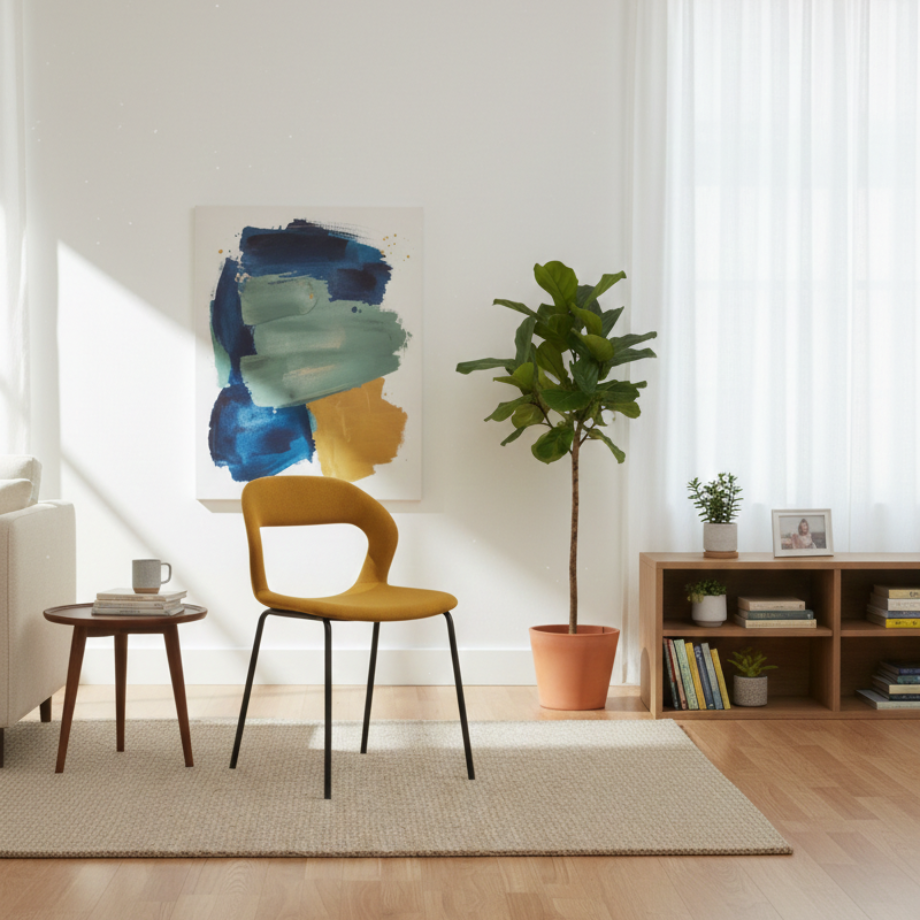 Set di sedie imbottite "Gildus" in tessuto con schienale avvolgente e apertura centrale cm 54x51 87h