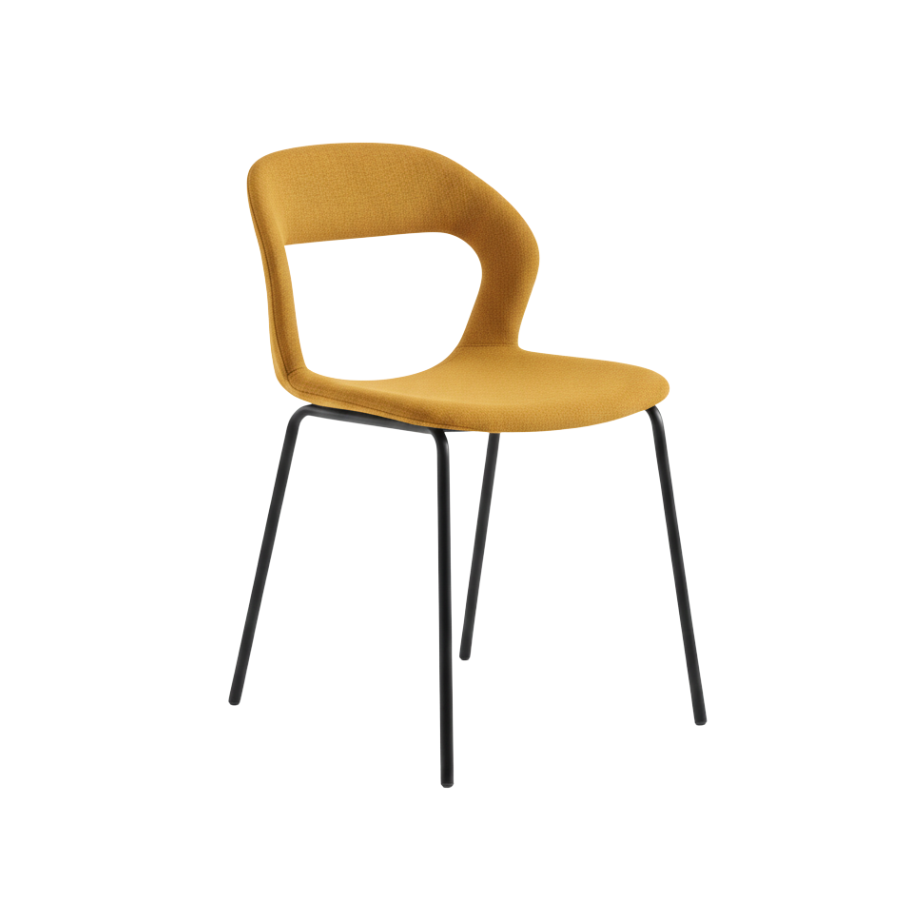 Set di sedie imbottite "Gildus" in tessuto con schienale avvolgente e apertura centrale cm 54x51 87h