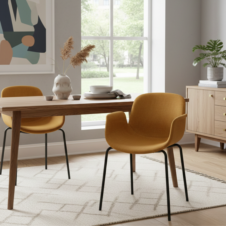 Set di sedie in tessuto imbottite "Verona" con braccioli cm 54x51 87h