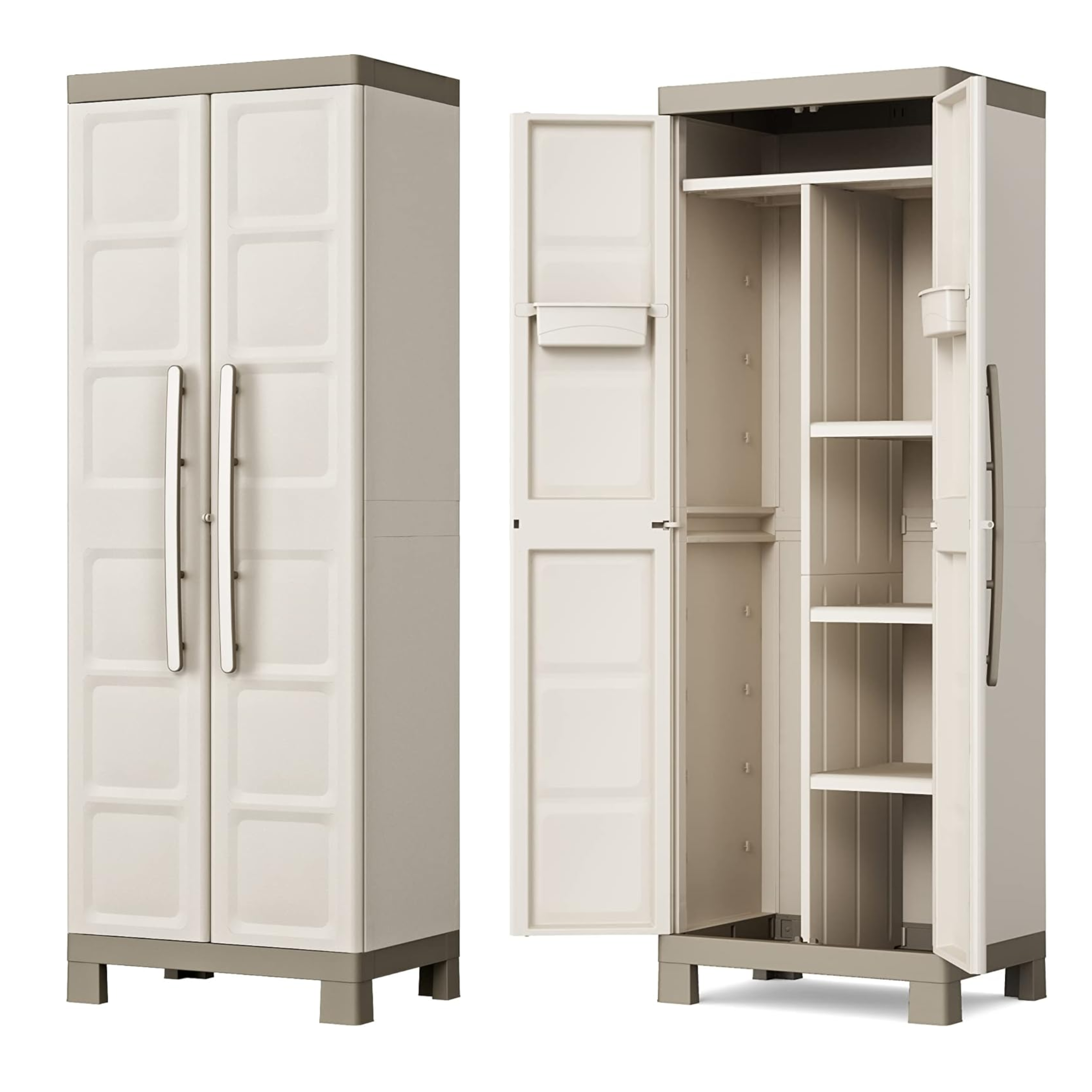 Armadio in resina da giardino "Bacau" con ripiani interni e piedini rialzati