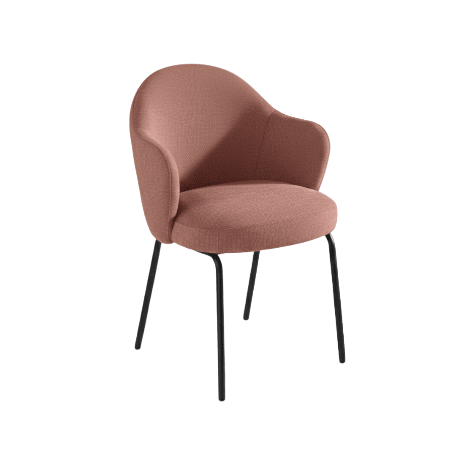 Set di sedie imbottite "Seta" con braccioli arrotondati cm 57x56 83h - MondoViro