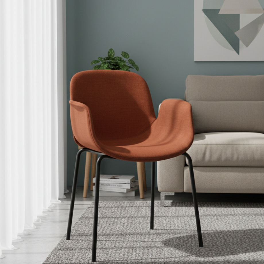 Set di sedie in tessuto imbottite "Verona" con braccioli cm 54x51 87h