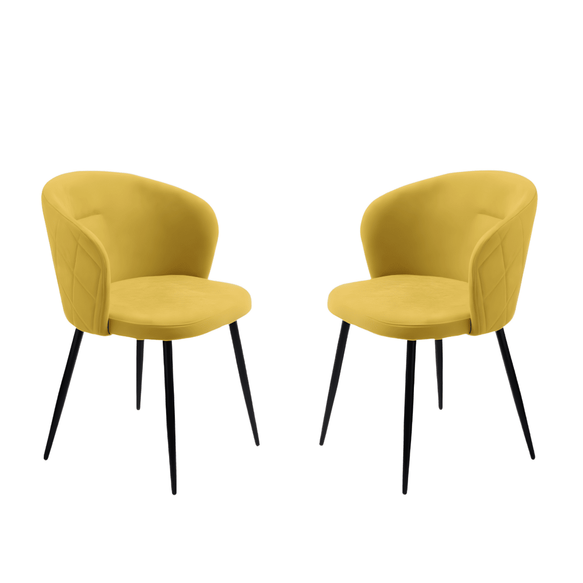 Set sedie da pranzo "Claris" in tessuto imbottite cm 56x55 78h - MondoViro