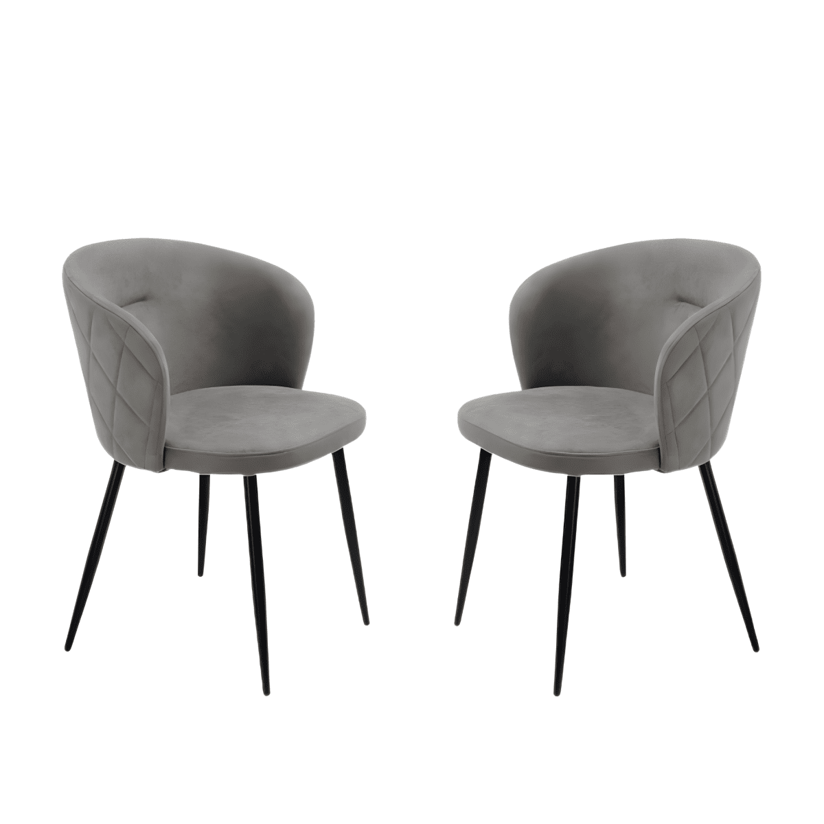 Set sedie da pranzo "Claris" in tessuto imbottite cm 56x55 78h - MondoViro