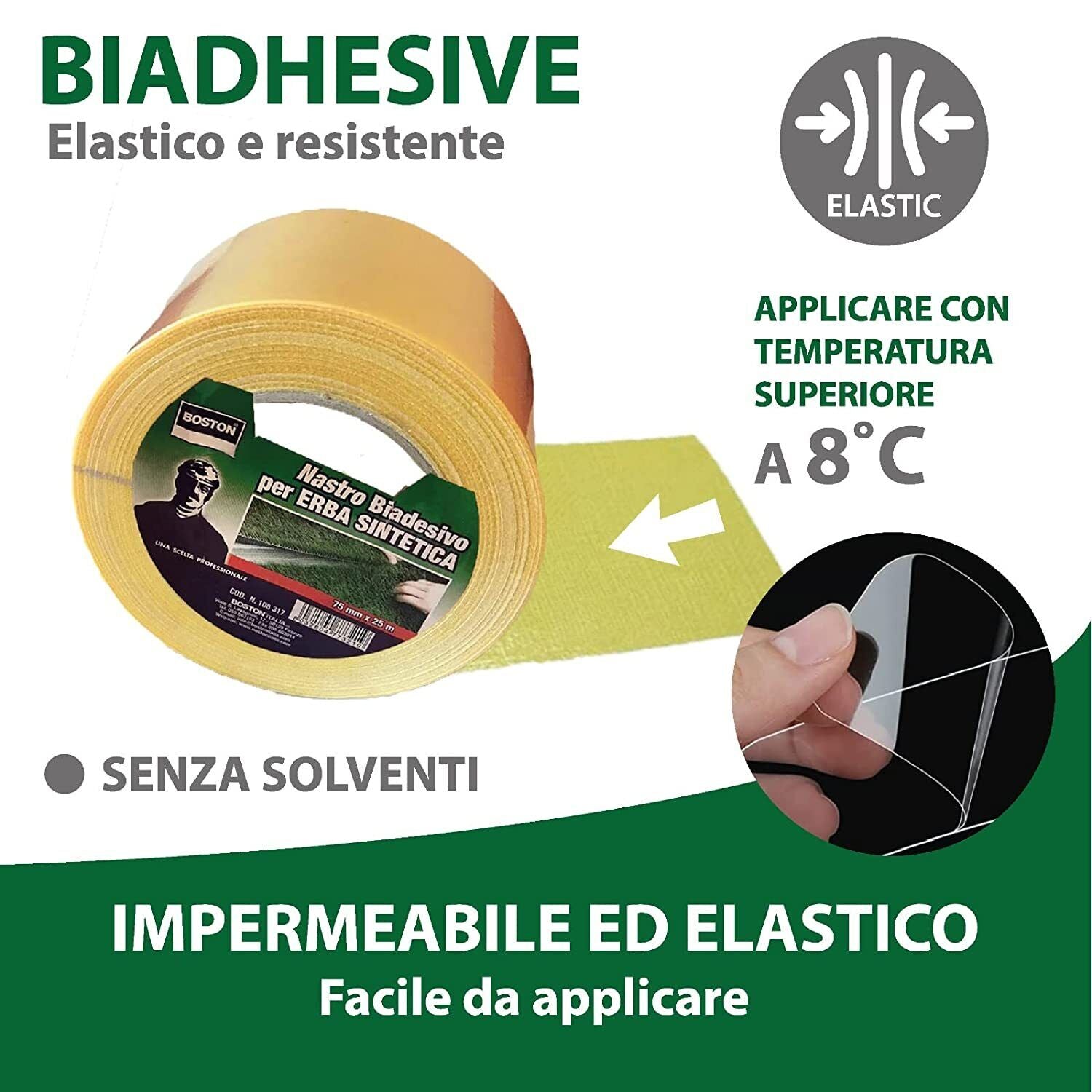 Nastro biadesivo per erba sintetica - mm75x25mt