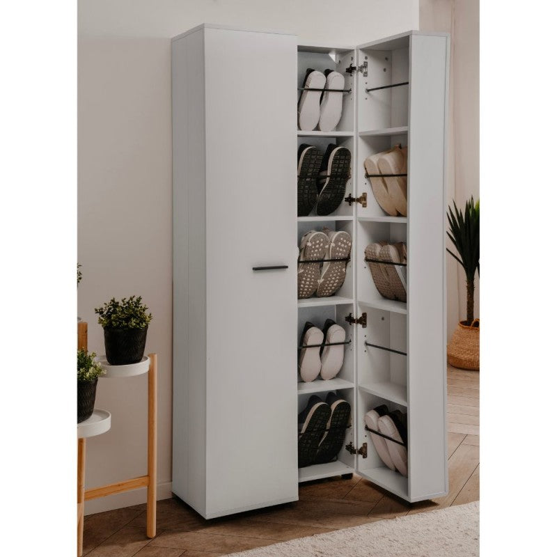 Scarpiera ingresso slim 2 ante "Lugo" in legno 5 scomparti salvaspazio