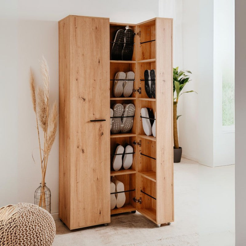 Scarpiera ingresso slim 2 ante "Lugo" in legno 5 scomparti salvaspazio